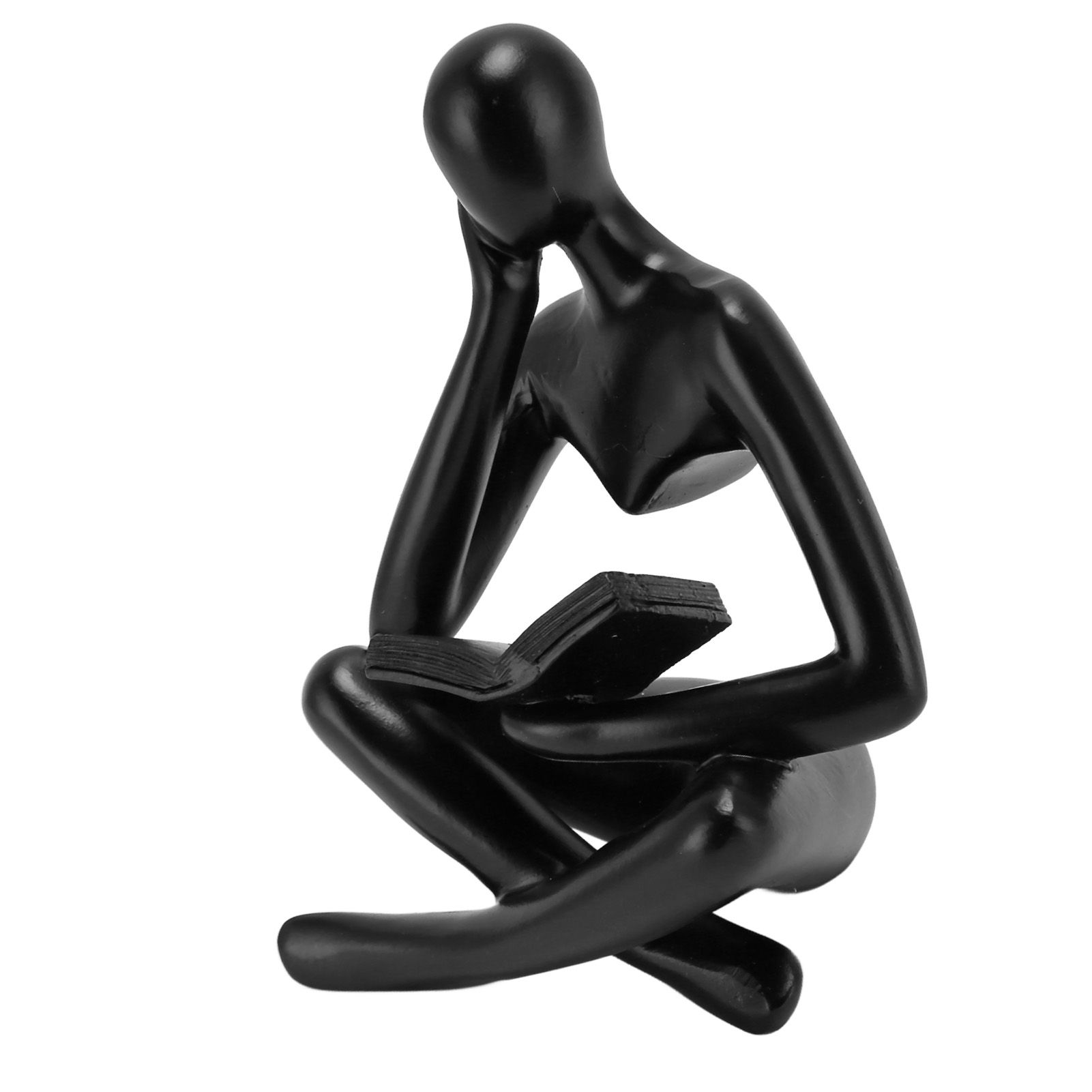 Thinker Reading Statue Resin Sitting Figure Abstract Art Ornament for Living view 8