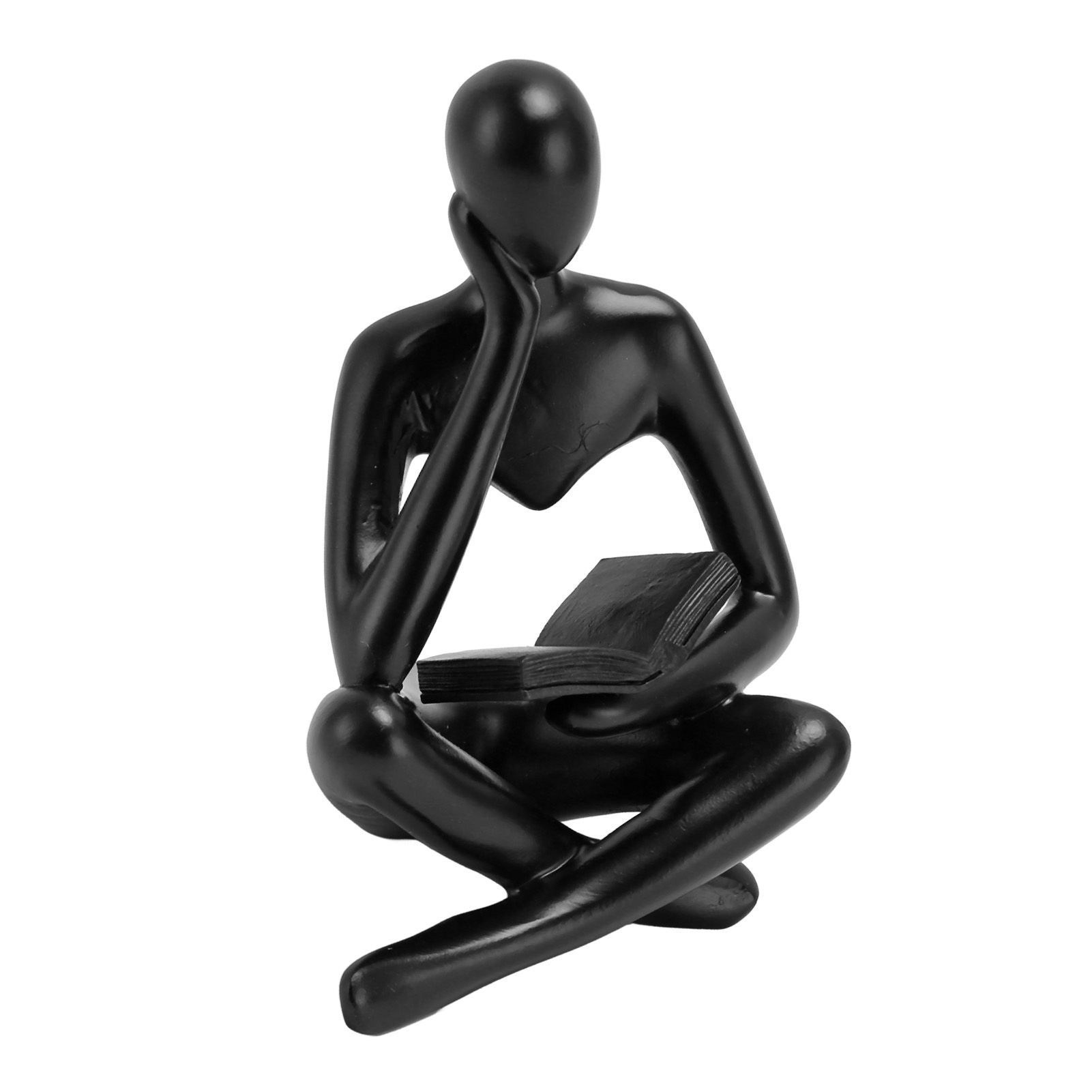 Thinker Reading Statue Resin Sitting Figure Abstract Art Ornament for Living view 9