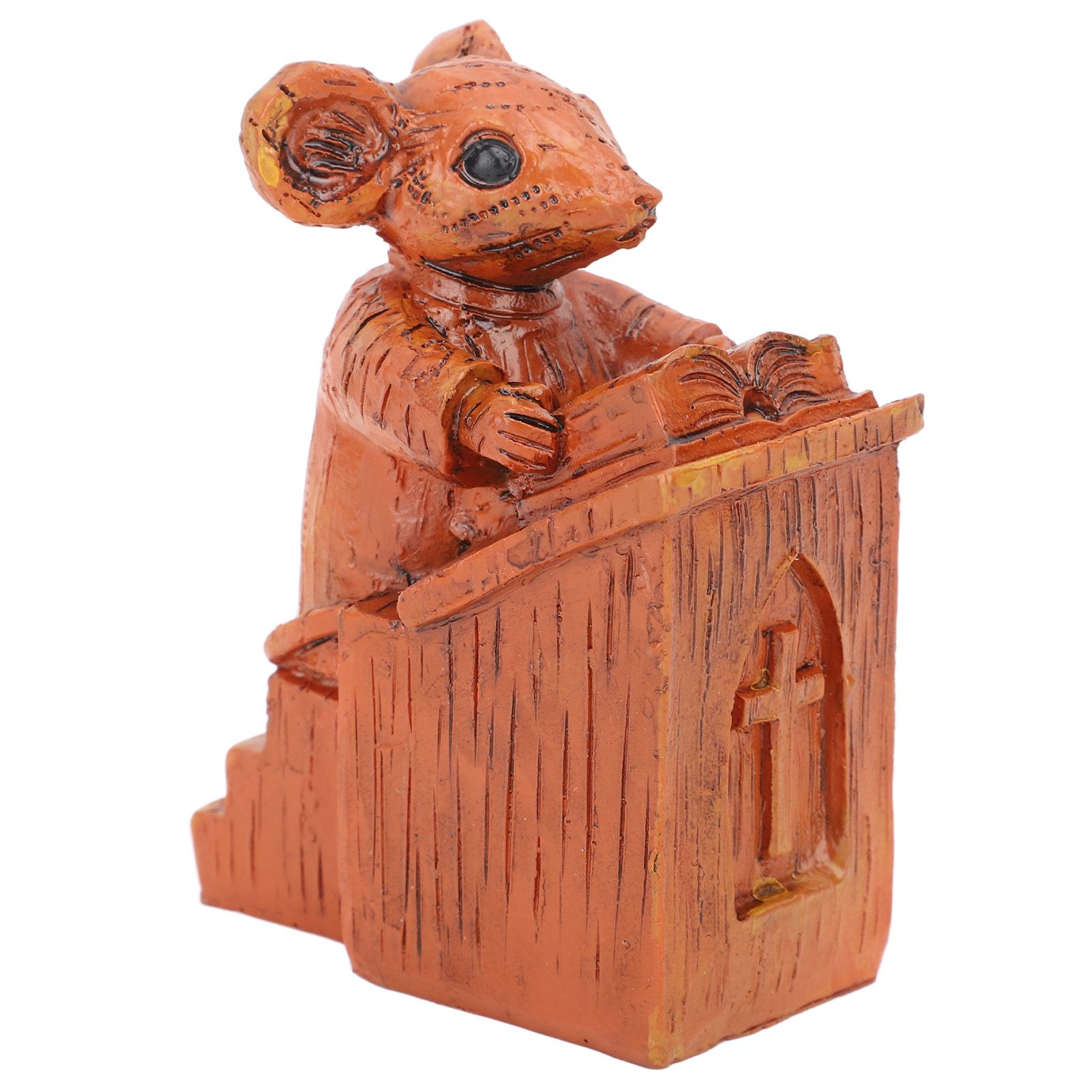 Church Mouse Statue Easy To Clean Brown Resin Church Mouse Resin Sculpture for