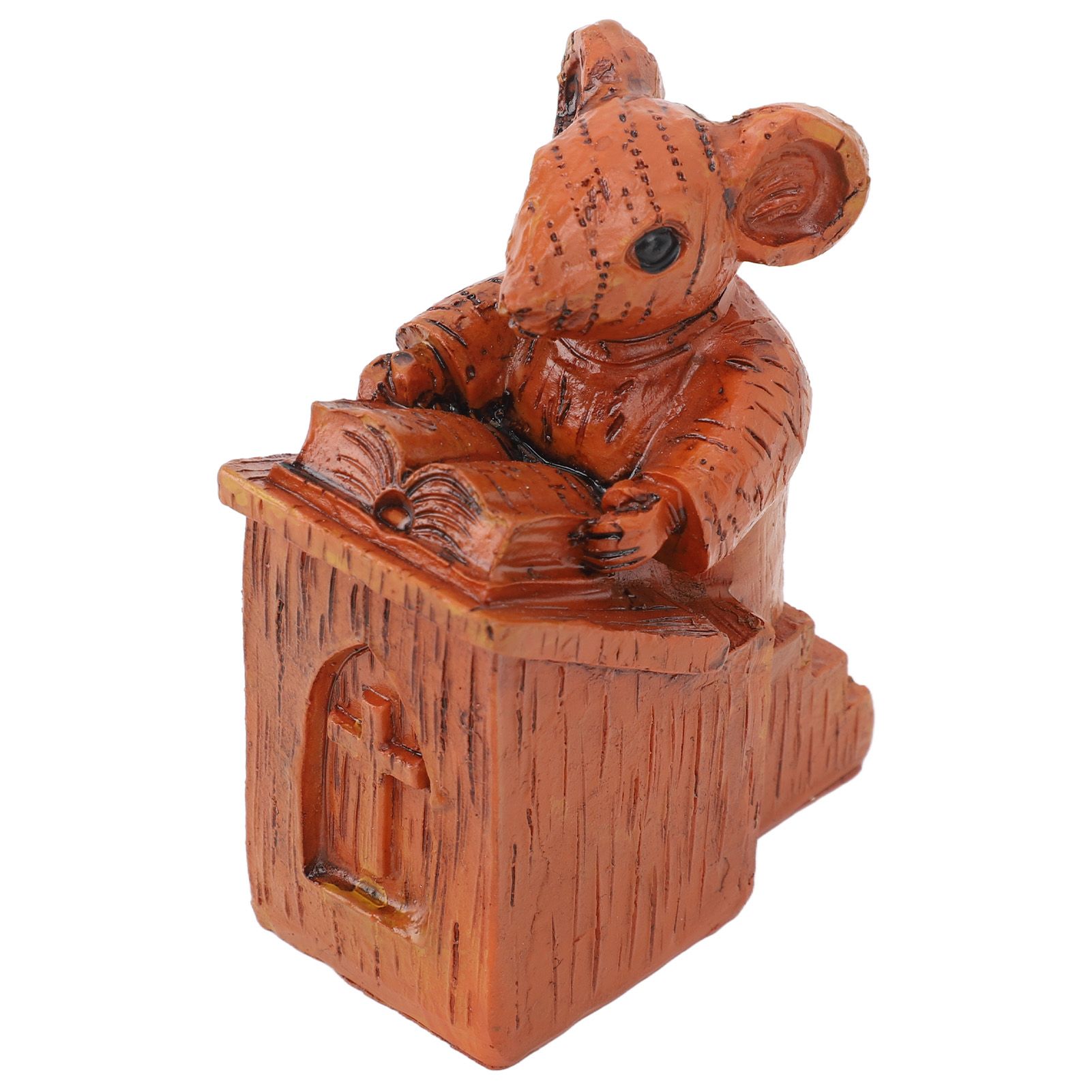 Church Mouse Statue Easy To Clean Brown Resin Church Mouse Resin Sculpture for view 2
