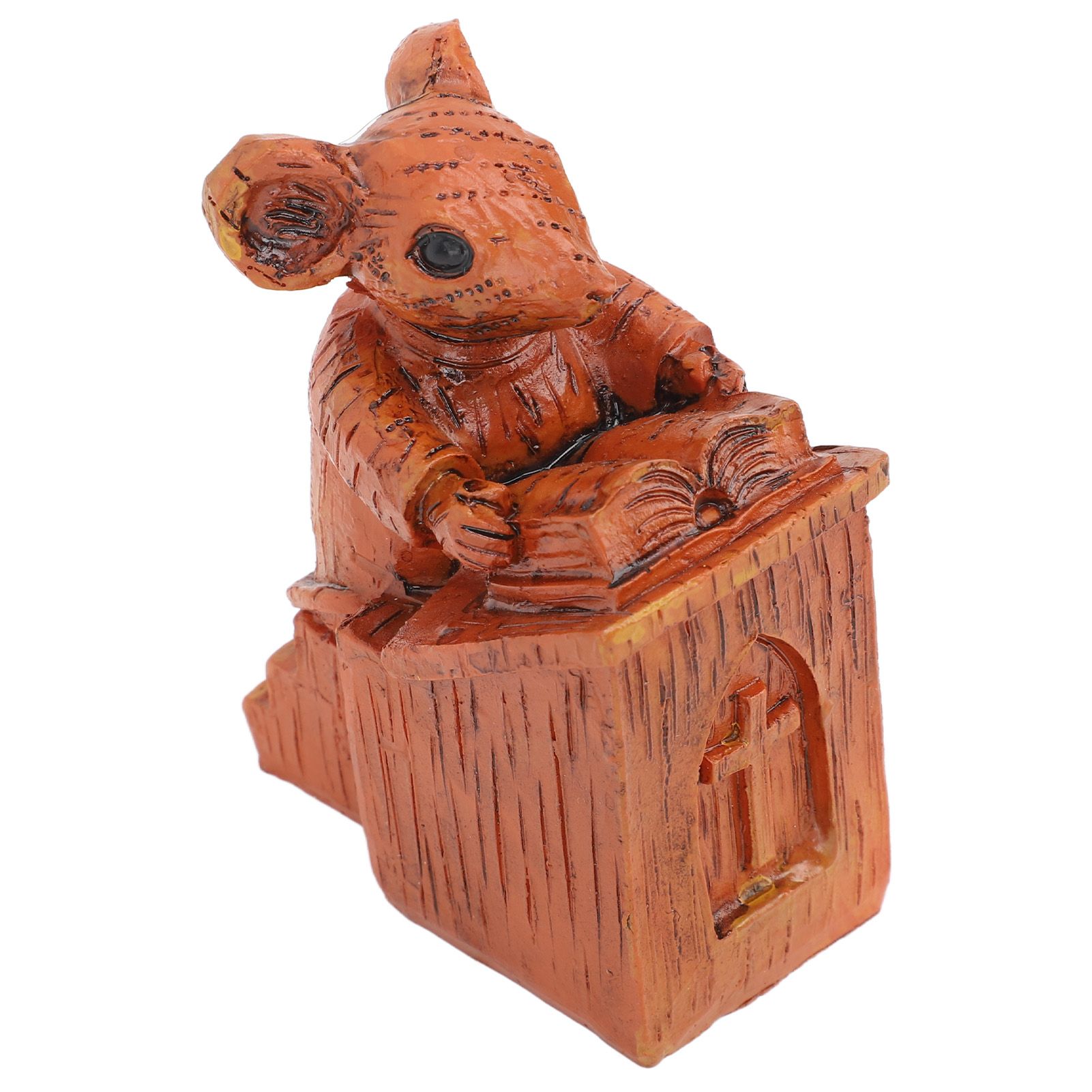 Church Mouse Statue Easy To Clean Brown Resin Church Mouse Resin Sculpture for view 3