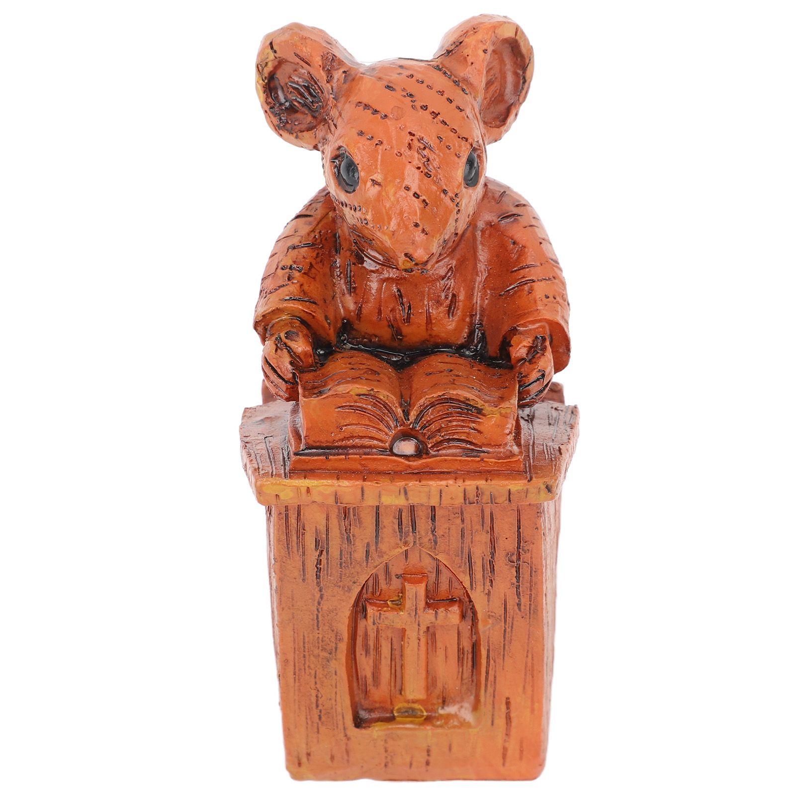 Church Mouse Statue Easy To Clean Brown Resin Church Mouse Resin Sculpture for view 4