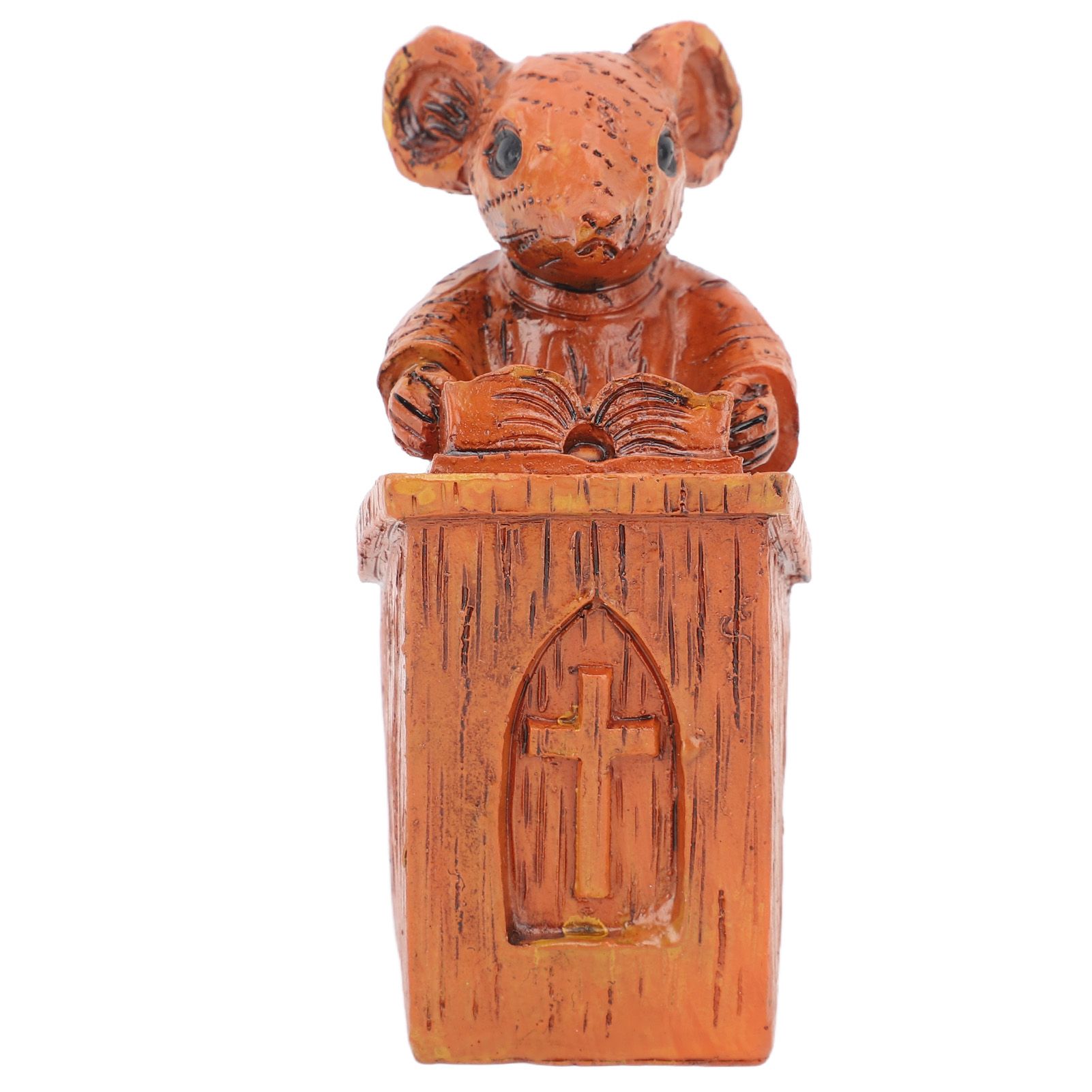 Church Mouse Statue Easy To Clean Brown Resin Church Mouse Resin Sculpture for view 6