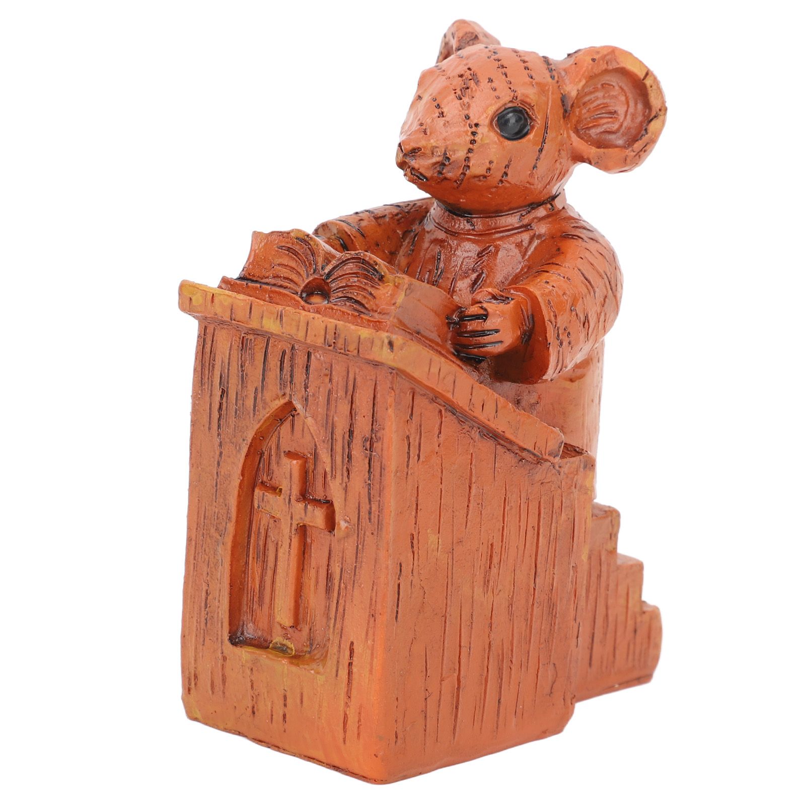 Church Mouse Statue Easy To Clean Brown Resin Church Mouse Resin Sculpture for view 9