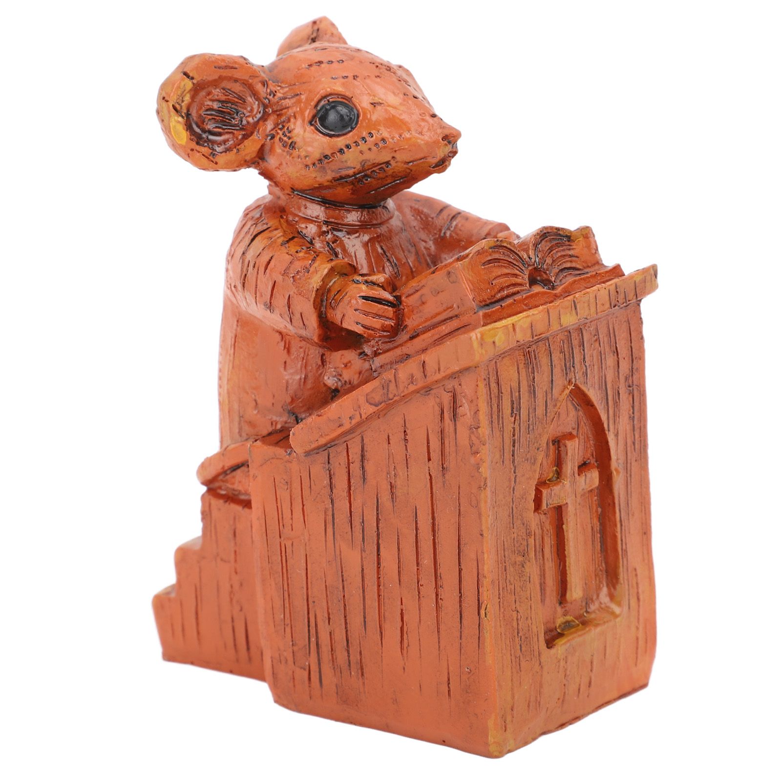 Church Mouse Statue Easy To Clean Brown Resin Church Mouse Resin Sculpture for view 10