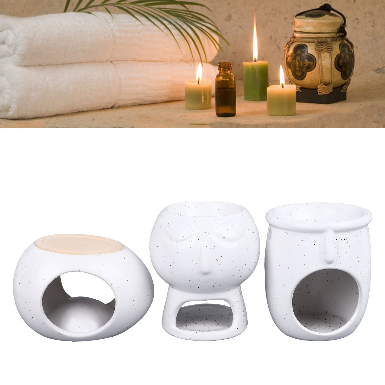 3Pcs Ceramic Tealight Candle Holder Oil Burner Wax Melt Oil Burner for Home view 11