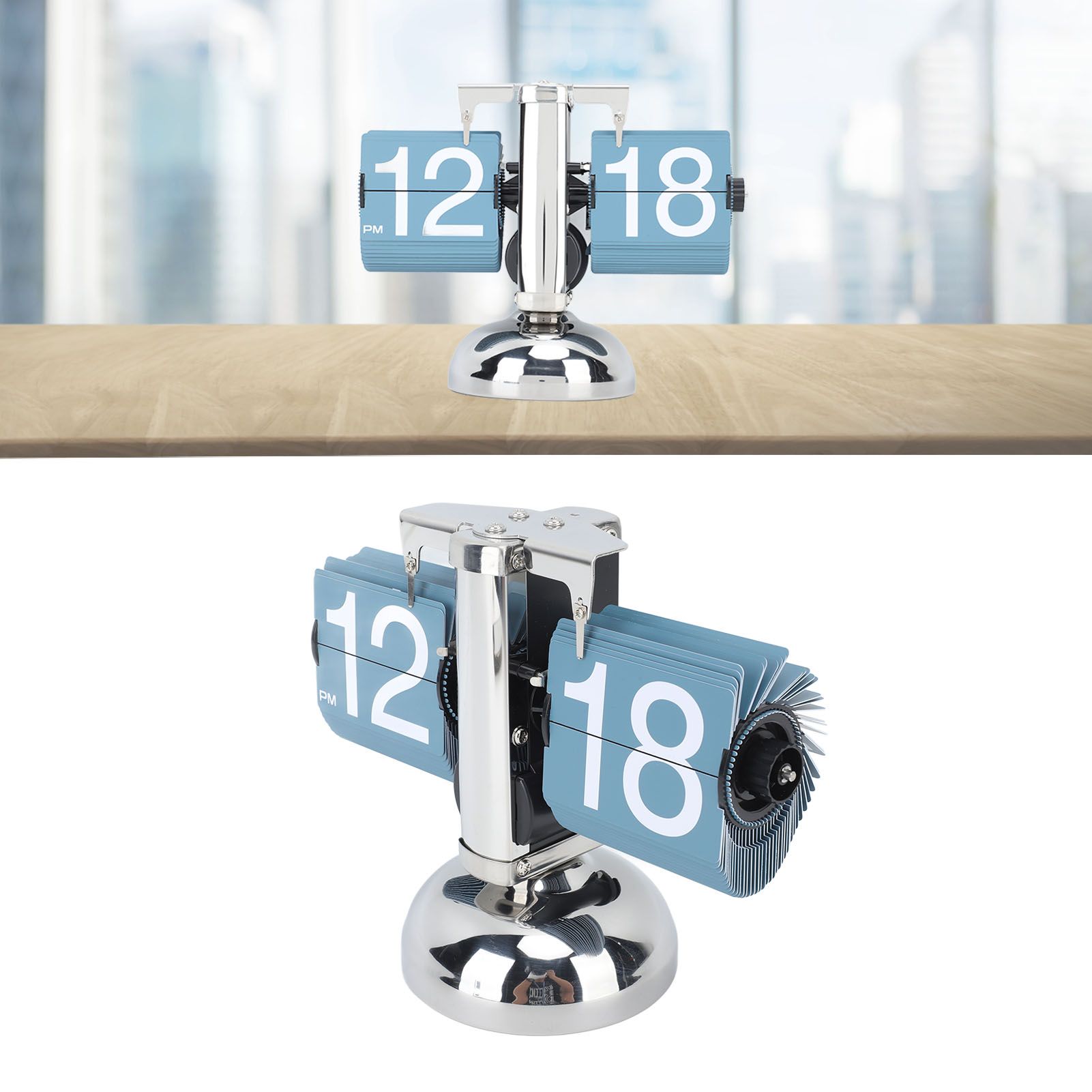 European Style Retro Digital Flip Down Clock 304 Stainless Steel Auto view 11