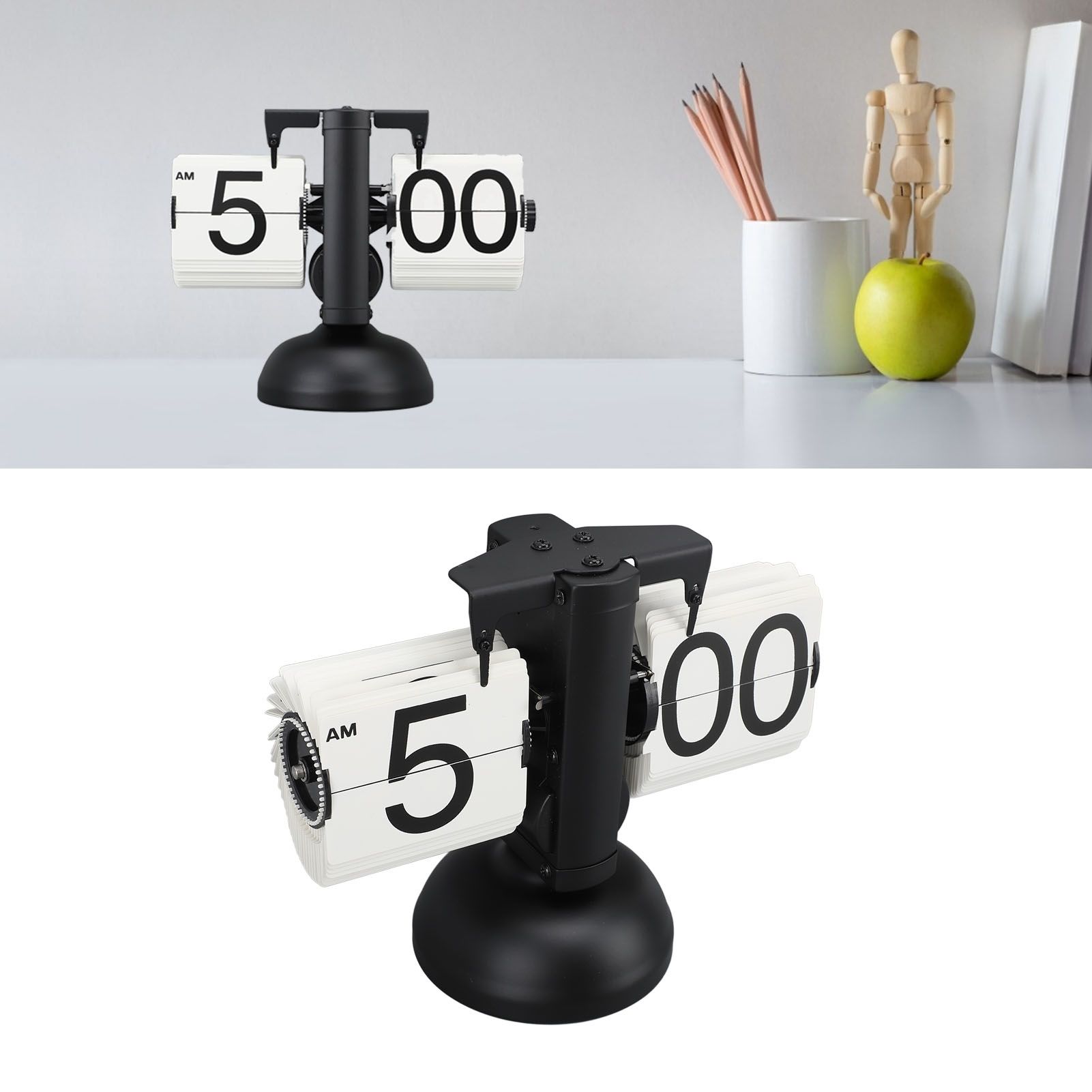 European Style Retro Digital Flip Down Clock 304 Stainless Steel Auto view 10