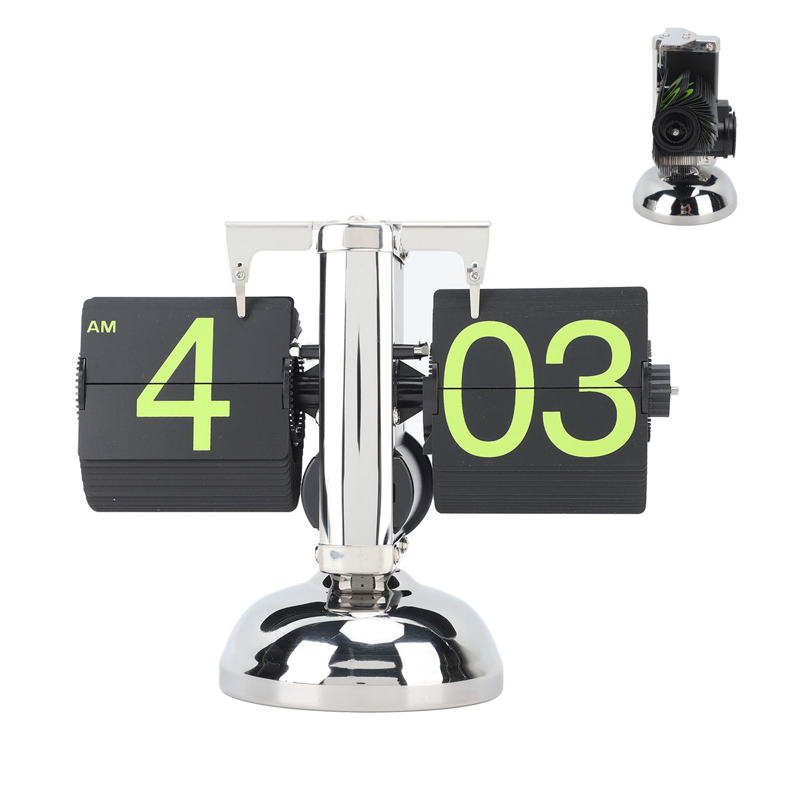 European Style Retro Digital Flip Down Clock 304 Stainless Steel Auto view 8