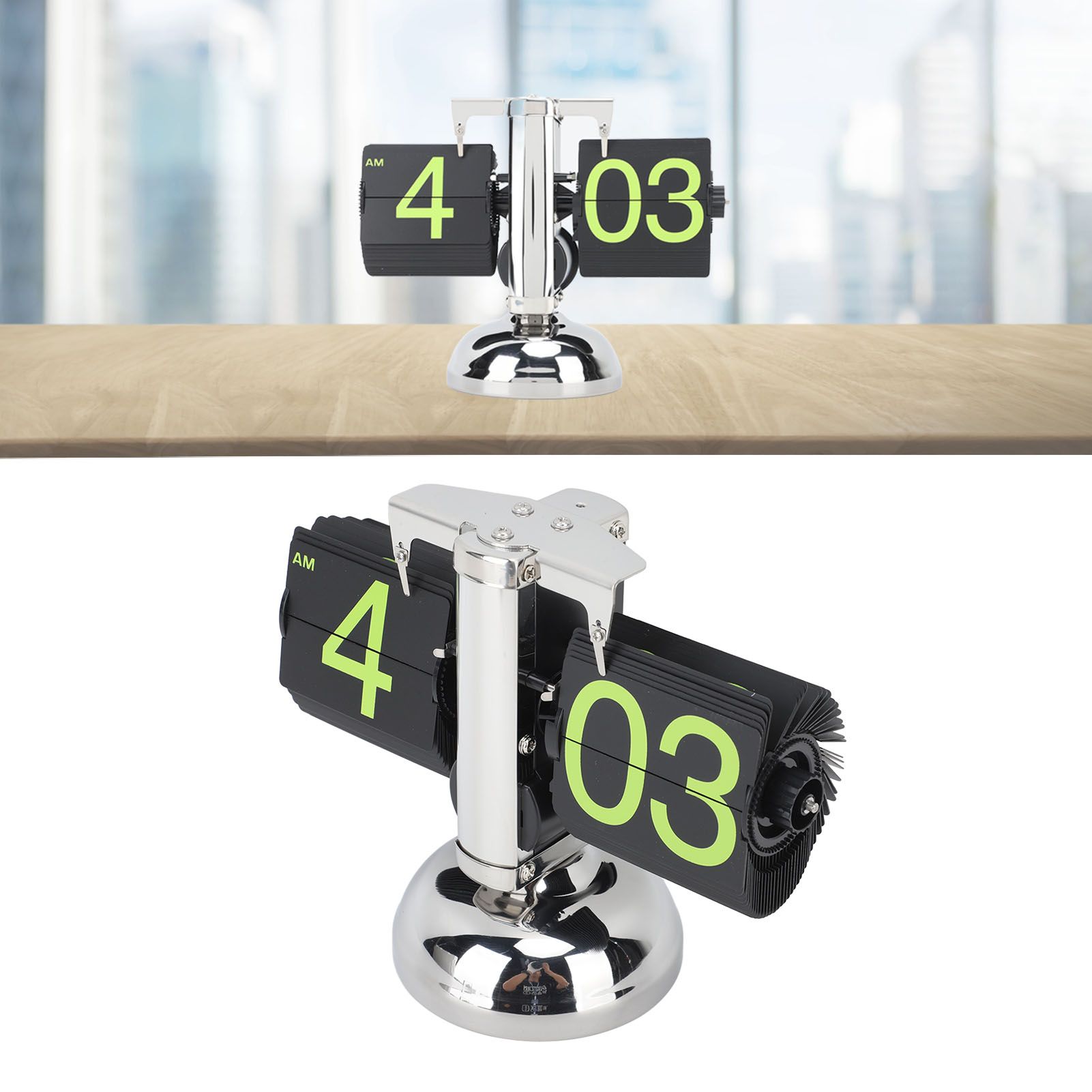 European Style Retro Digital Flip Down Clock 304 Stainless Steel Auto view 11
