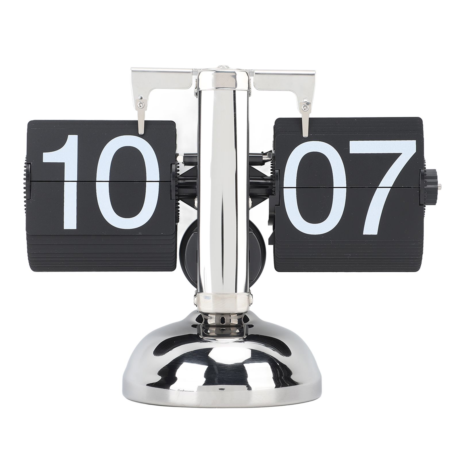 Flip Clock Large Number Battery Powered 304 Stainless Steel Tabletop Retro — image 1