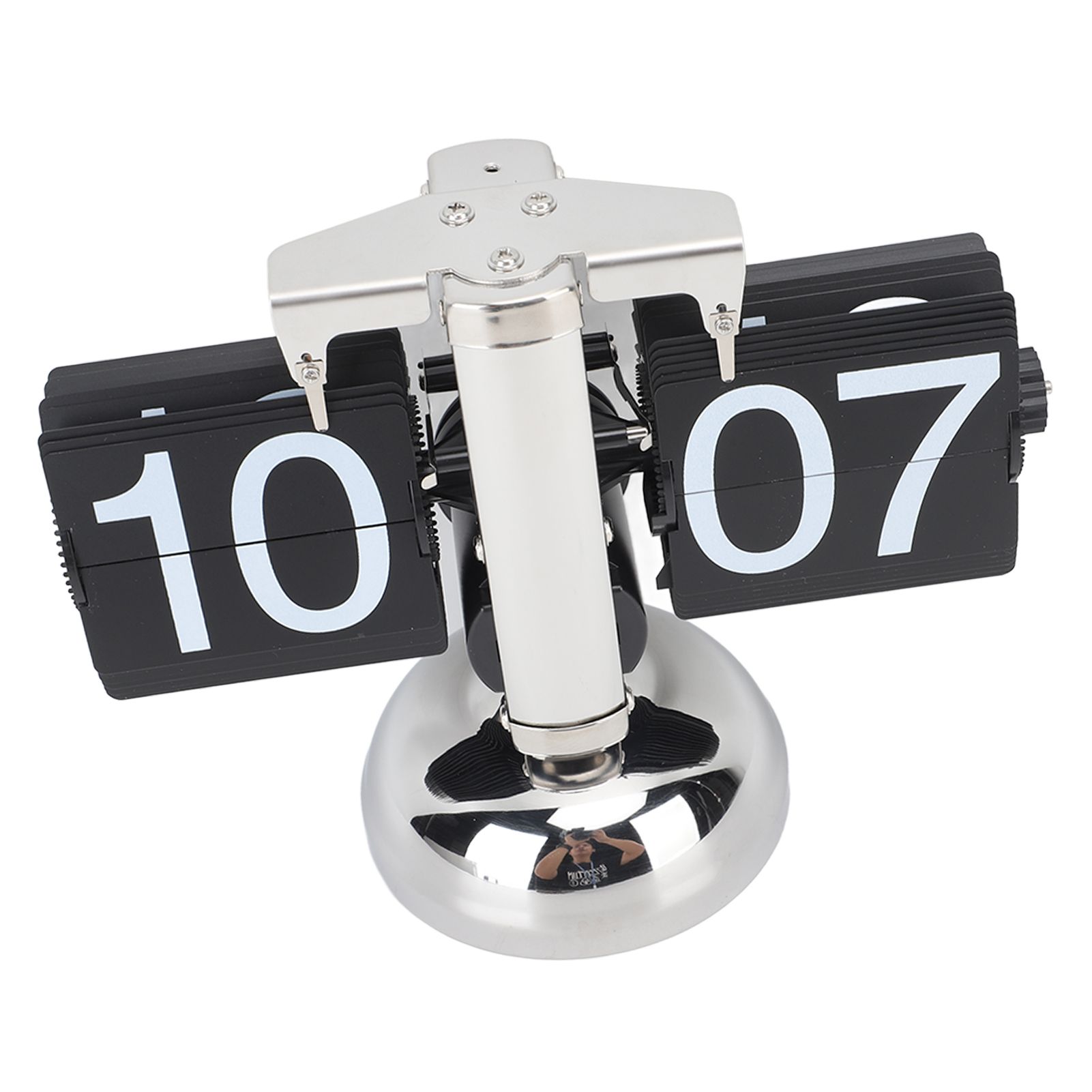 Flip Clock Large Number Battery Powered 304 Stainless Steel Tabletop Retro view 7