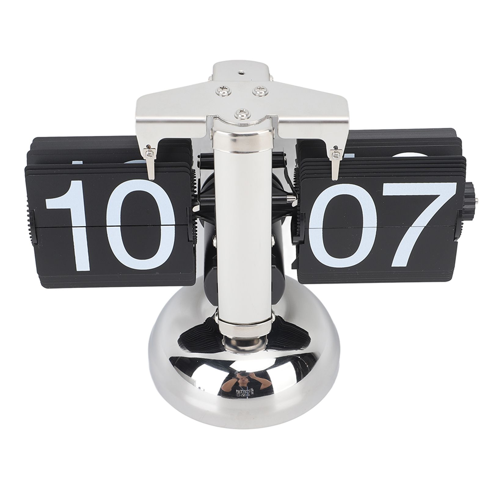 Flip Clock Large Number Battery Powered 304 Stainless Steel Tabletop Retro view 8