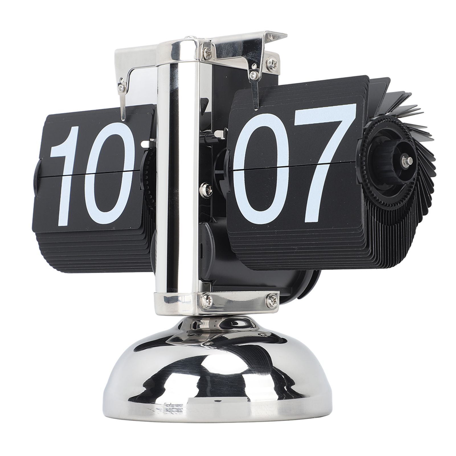 Flip Clock Large Number Battery Powered 304 Stainless Steel Tabletop Retro view 9