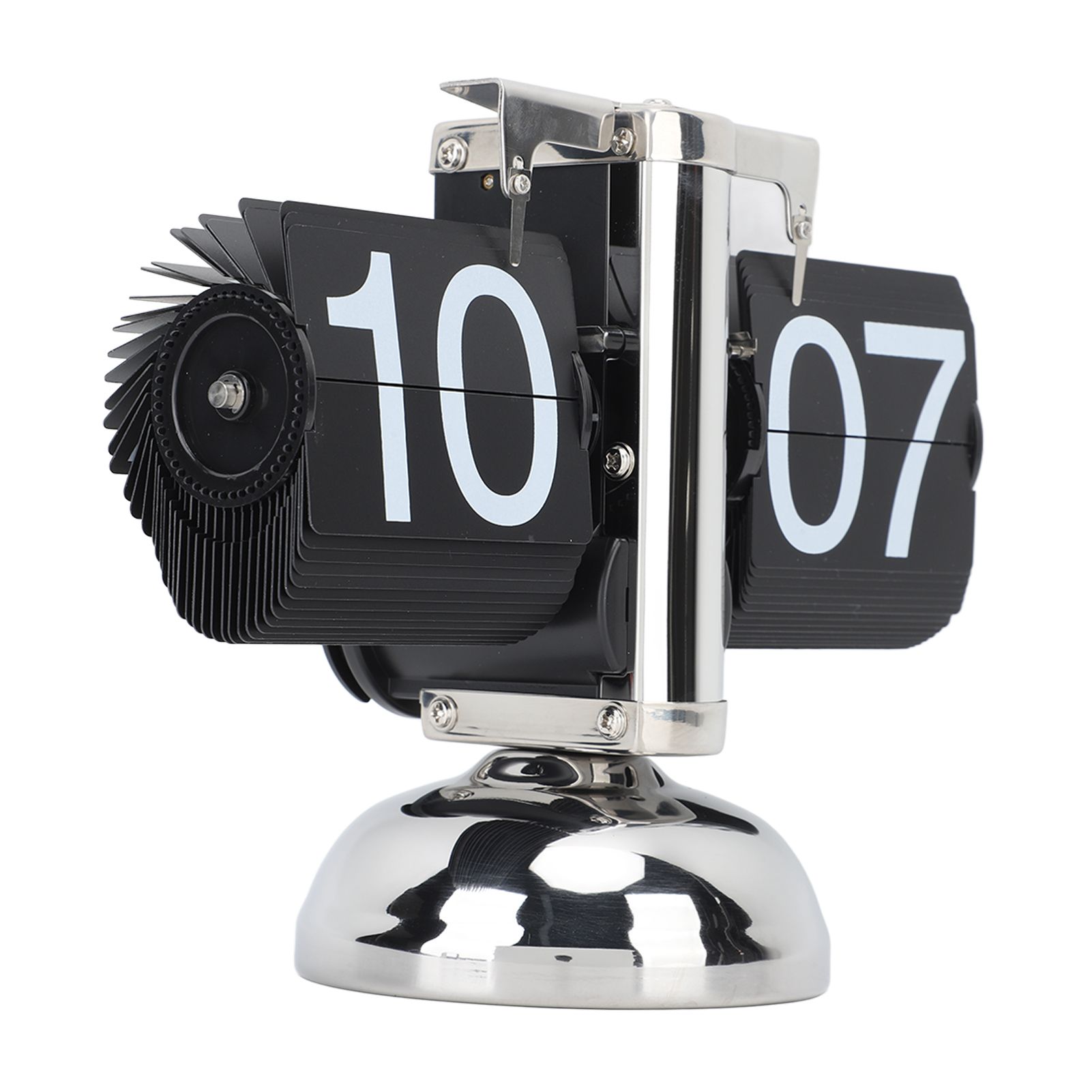 Flip Clock Large Number Battery Powered 304 Stainless Steel Tabletop Retro view 10
