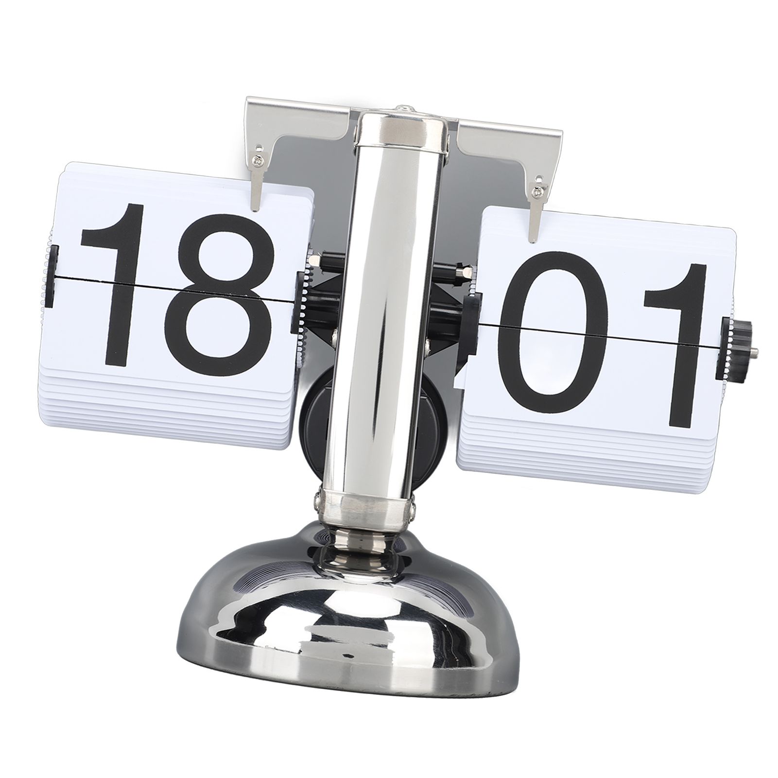 Flip Clock Large Number Battery Powered 304 Stainless Steel Tabletop Retro view 3