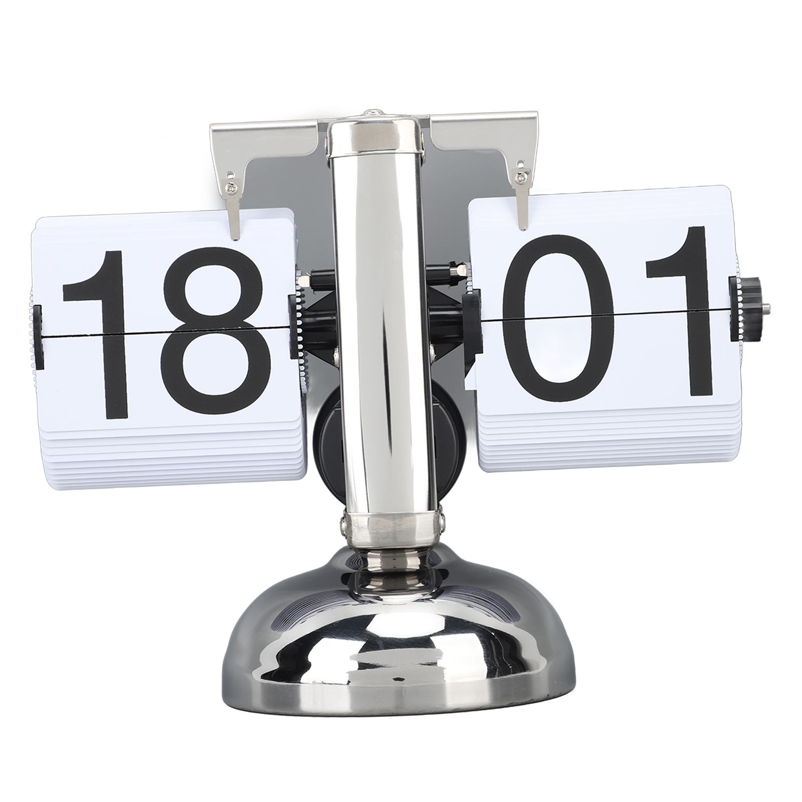 Flip Clock Large Number Battery Powered 304 Stainless Steel Tabletop Retro view 4