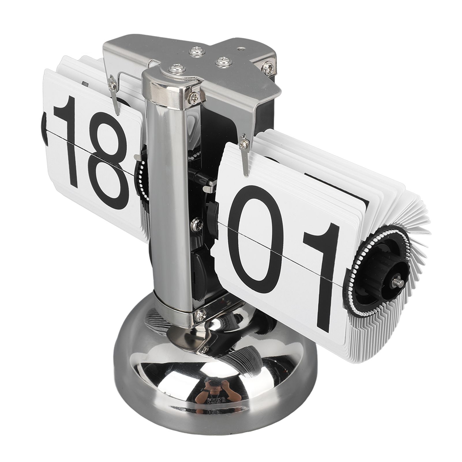 Flip Clock Large Number Battery Powered 304 Stainless Steel Tabletop Retro view 5