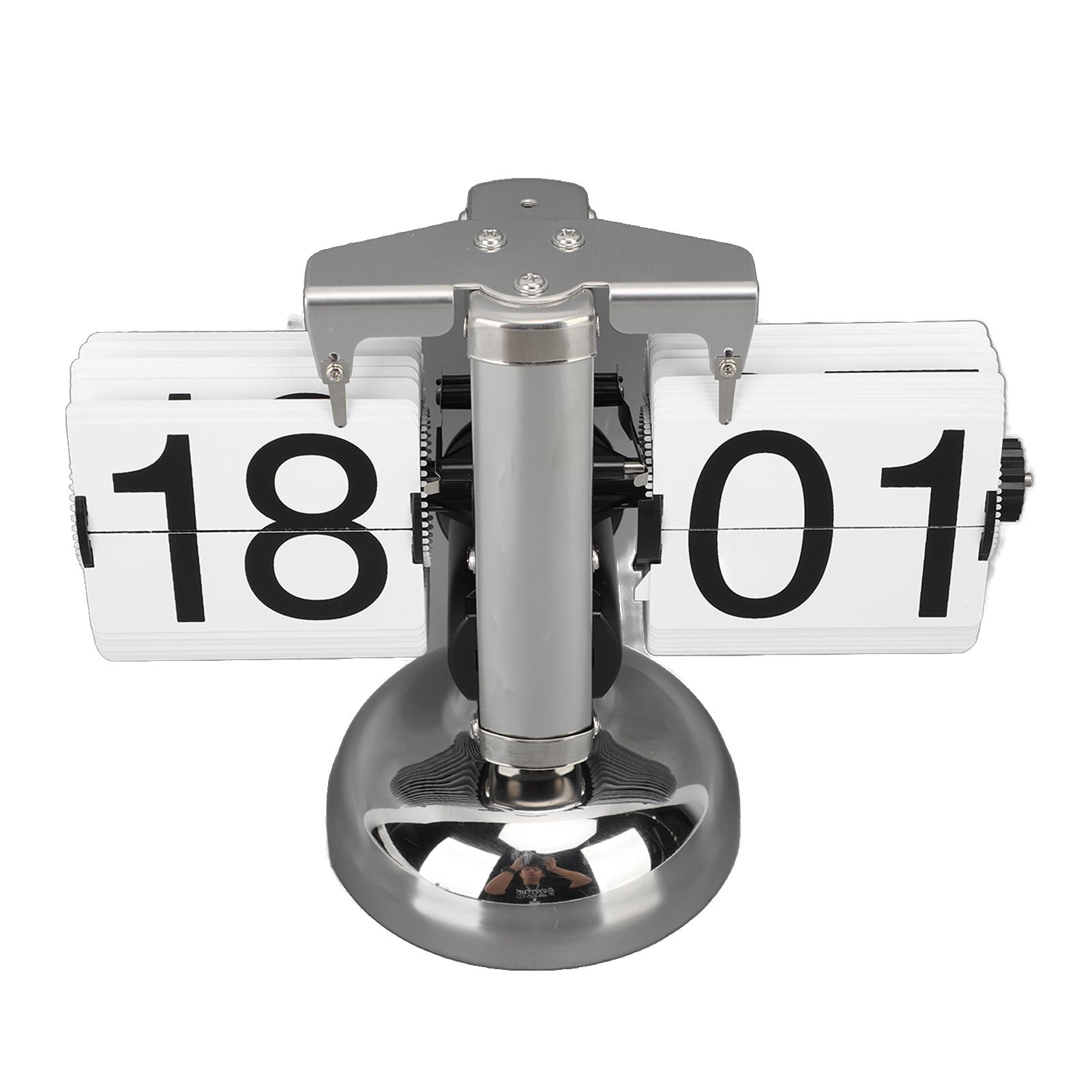 Flip Clock Large Number Battery Powered 304 Stainless Steel Tabletop Retro view 9