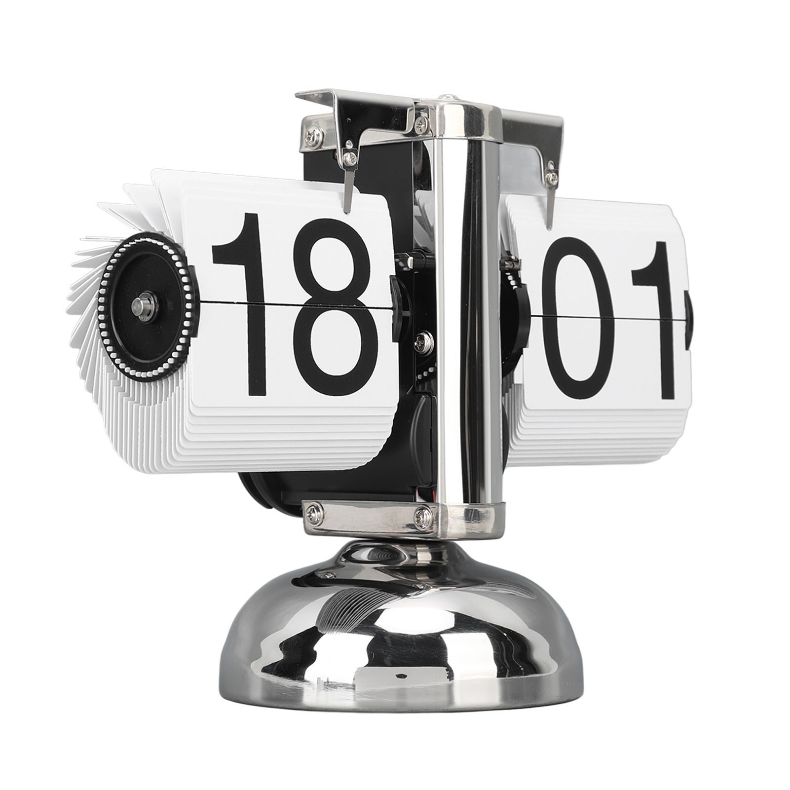 Flip Clock Large Number Battery Powered 304 Stainless Steel Tabletop Retro view 10