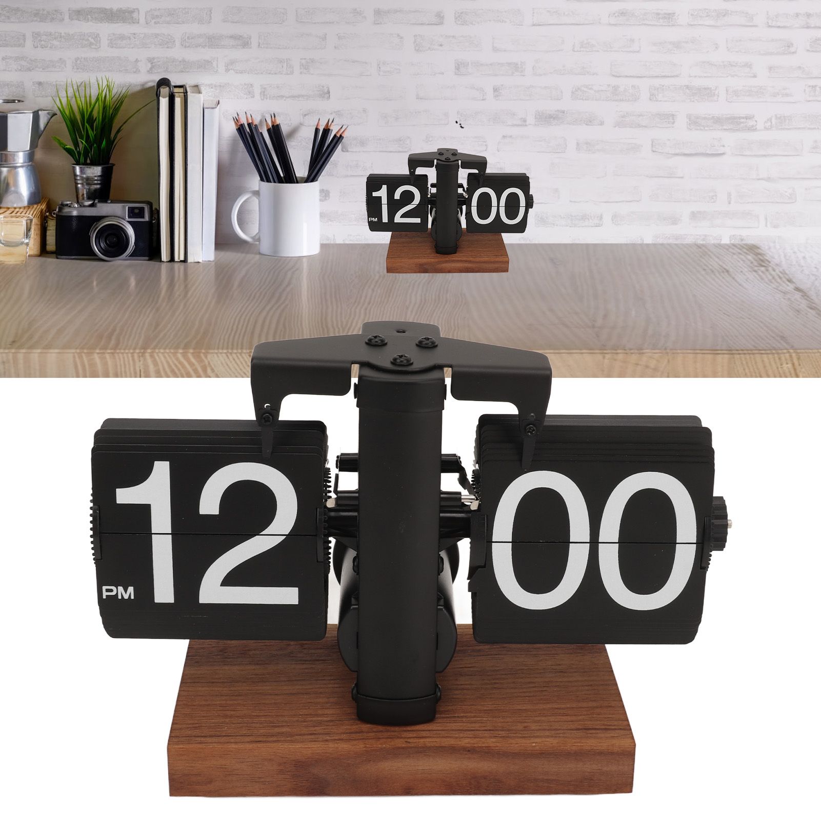 Digital Flip Down Clock Retro Automatic Turning Battery Operated Mechanical view 11