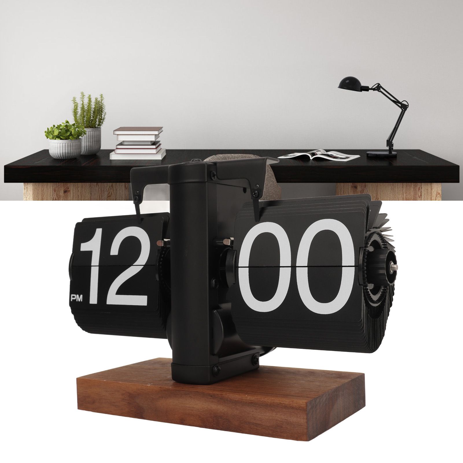 Digital Flip Down Clock Retro Automatic Turning Battery Operated Mechanical view 12