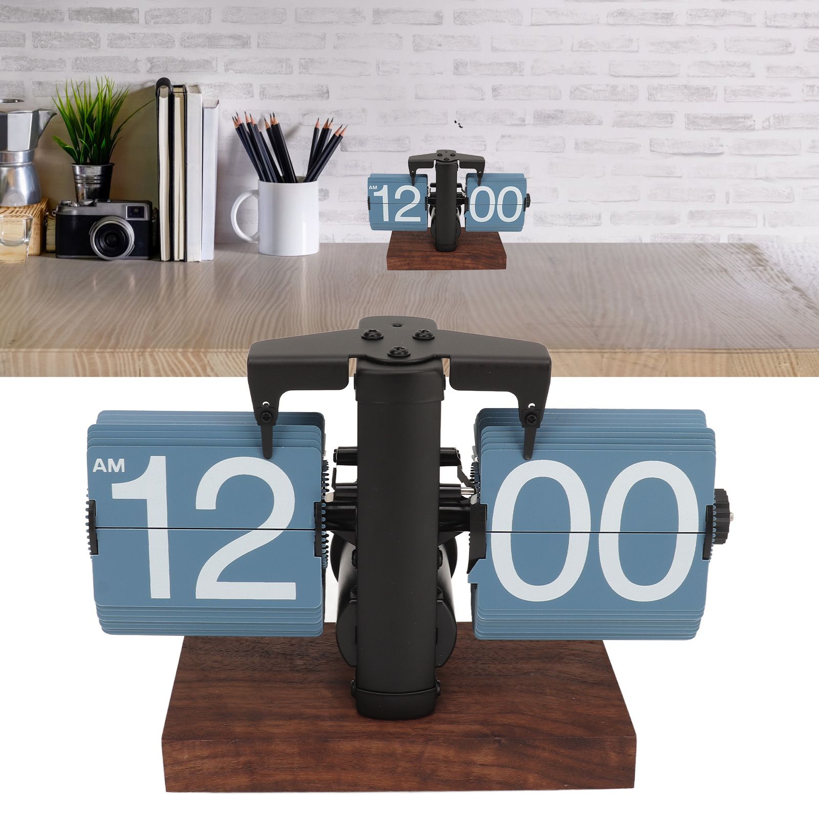 Digital Flip Down Clock Retro Automatic Turning Battery Operated Mechanical view 11