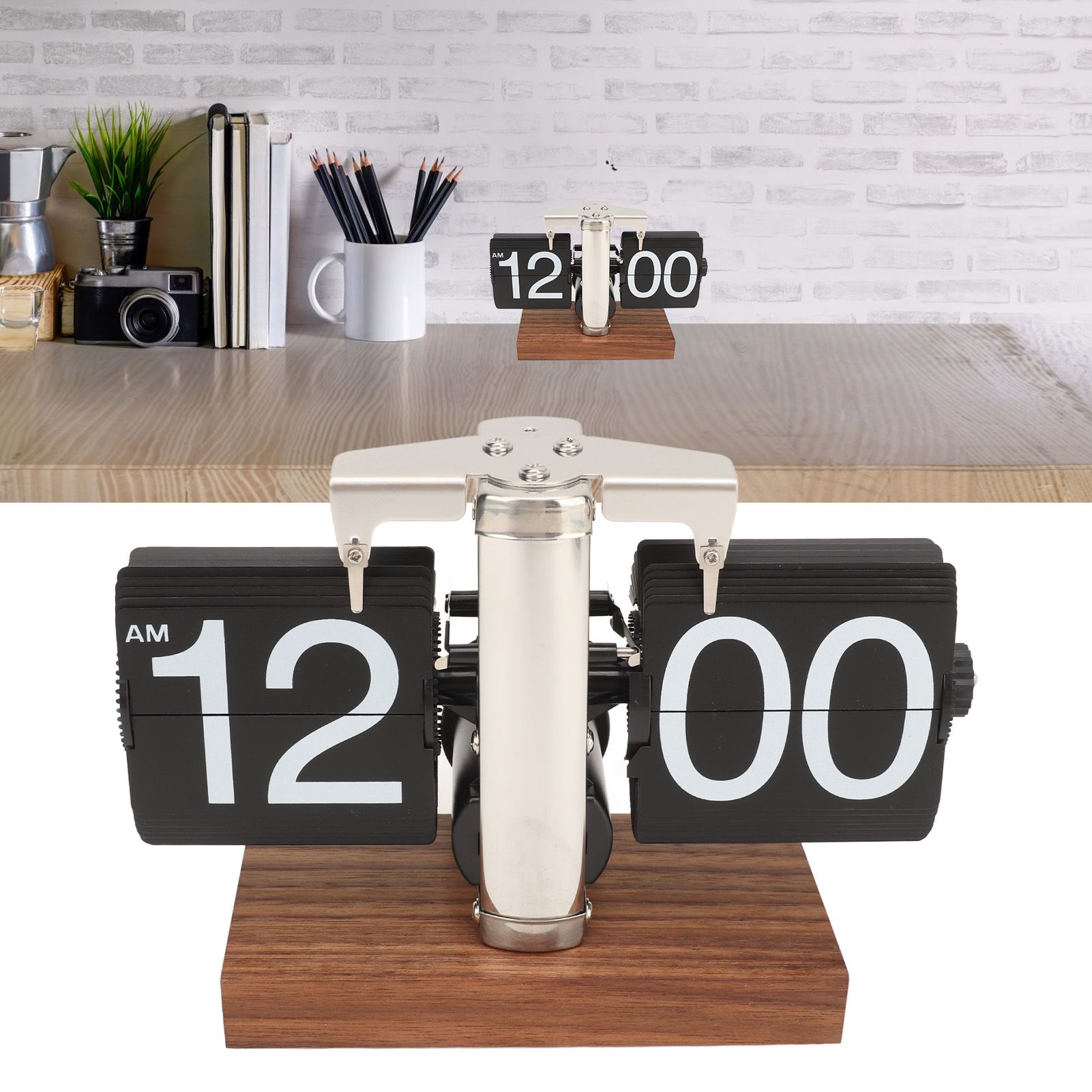Digital Flip Down Clock Retro Automatic Turning Battery Operated Mechanical view 11