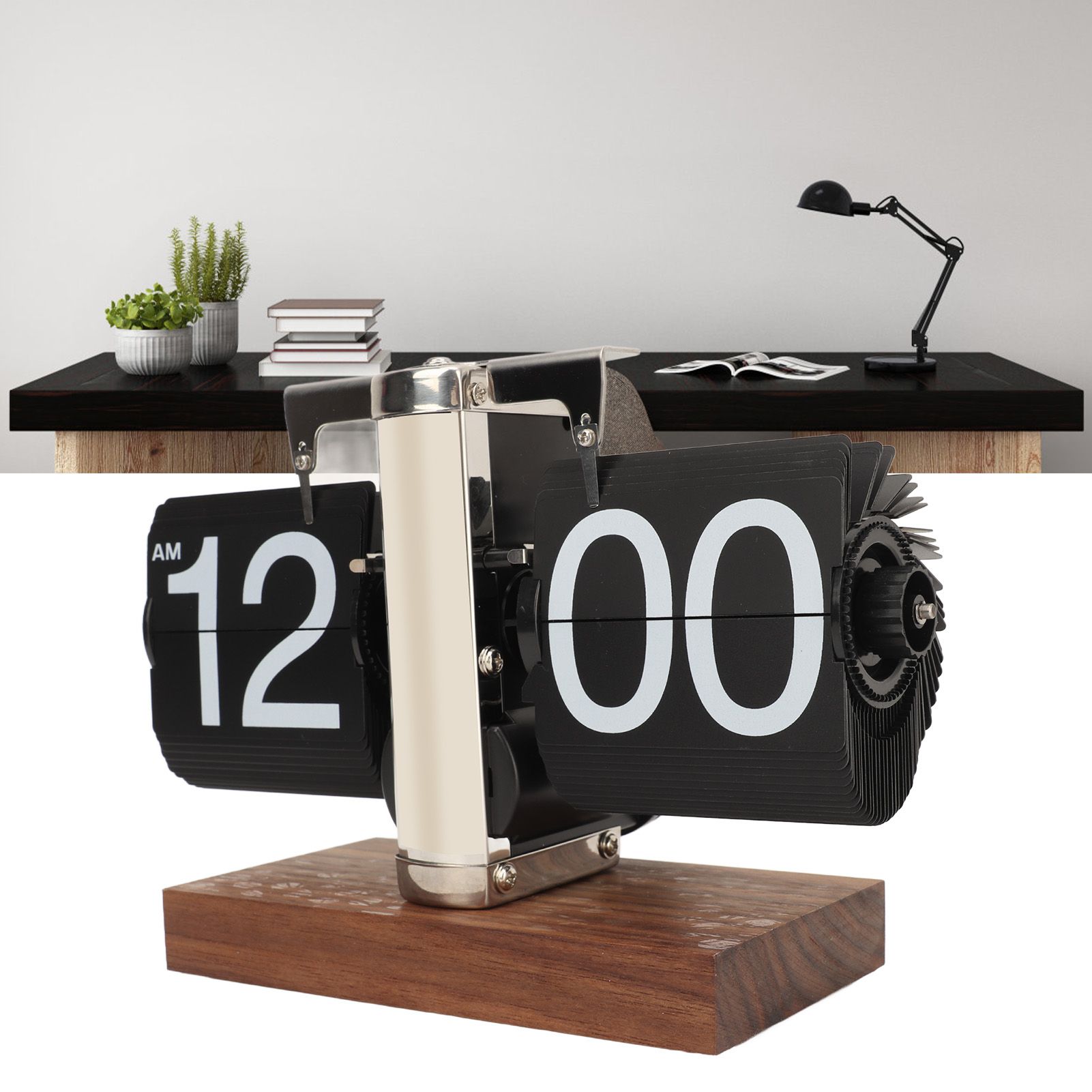 Digital Flip Down Clock Retro Automatic Turning Battery Operated Mechanical view 12
