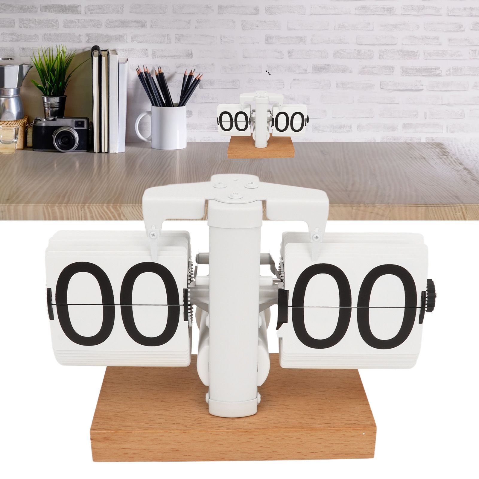 Automatic Flip Digital Clock Minimalist Vintage Auto Flip Table Clock for Home view 11