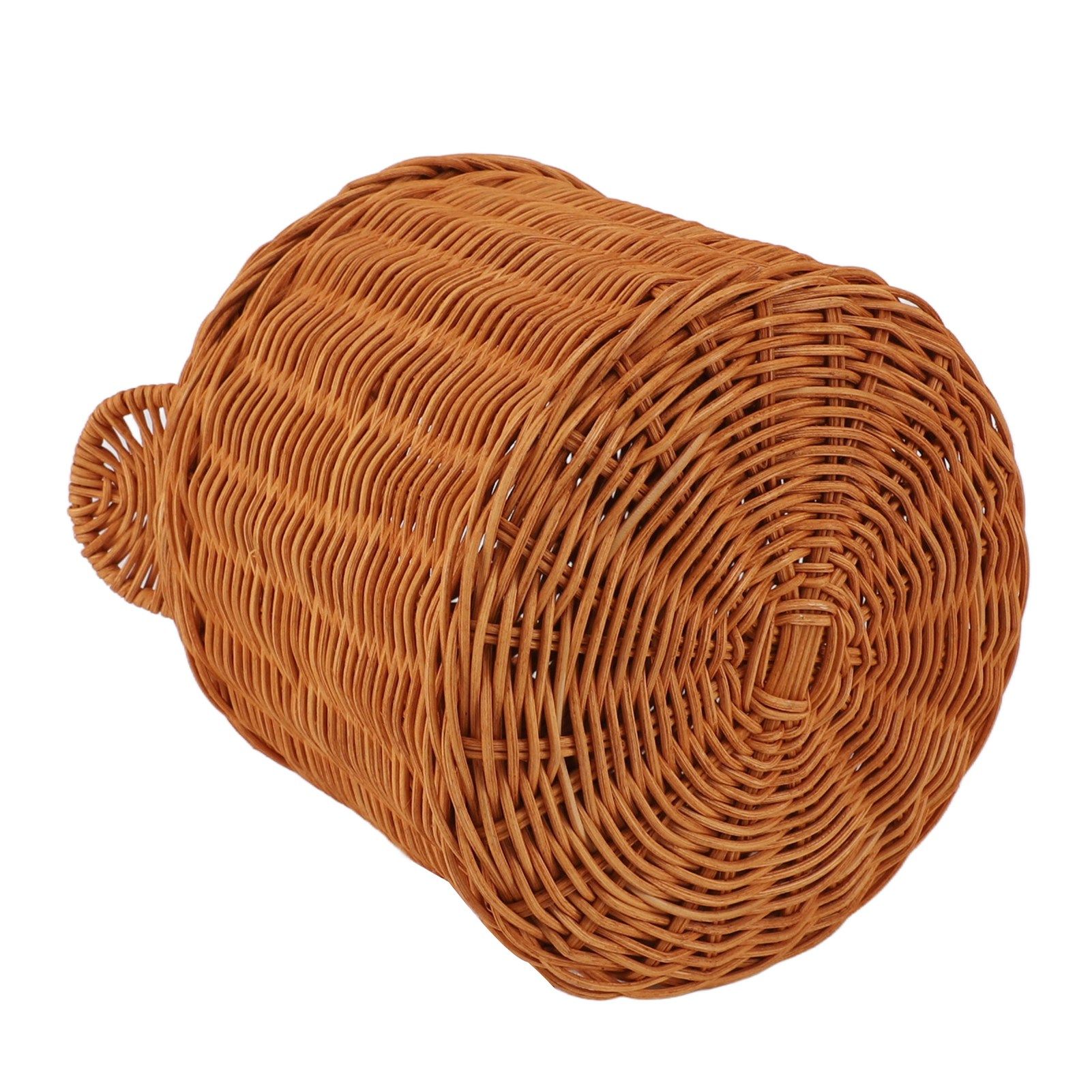 Tissue Box Cover Rattan Cute Bear Brown with Lid Easy Access Round Easy view 14