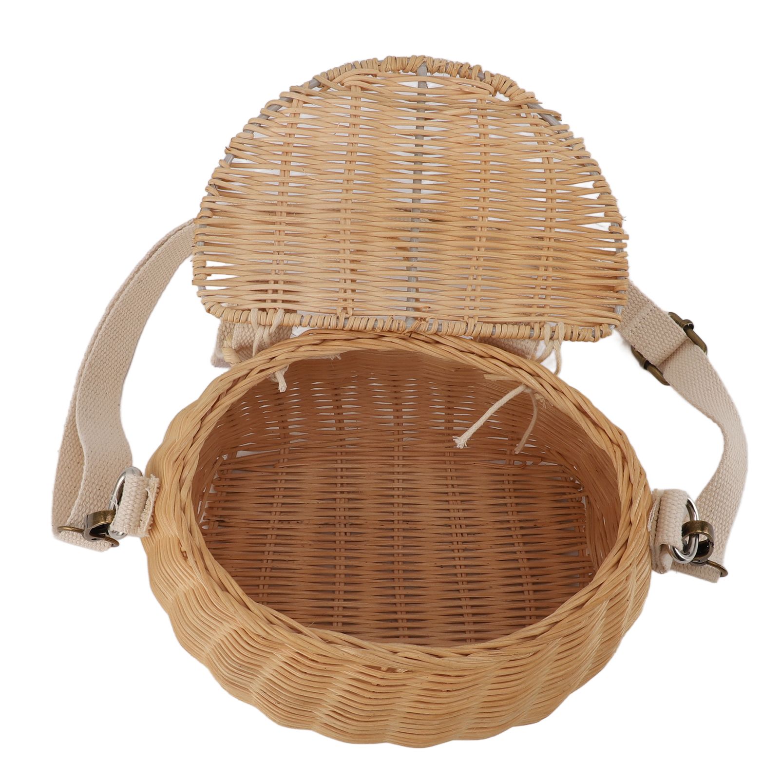 Kids Bike Basket Simple Lid Design Adjustable Strap Light Sturdy Kids Rattan view 10