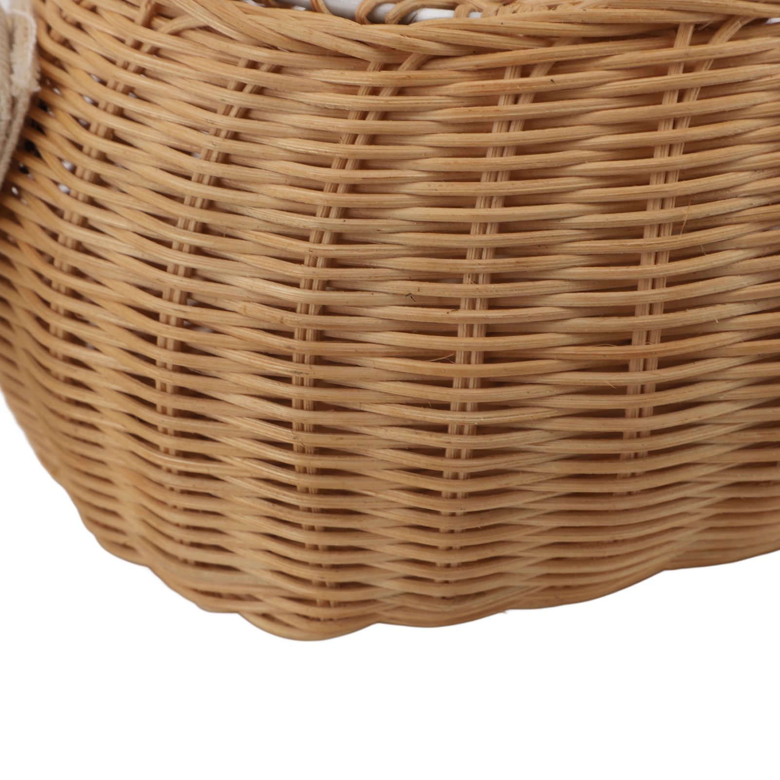 Kids Bike Basket Simple Lid Design Adjustable Strap Light Sturdy Kids Rattan view 13