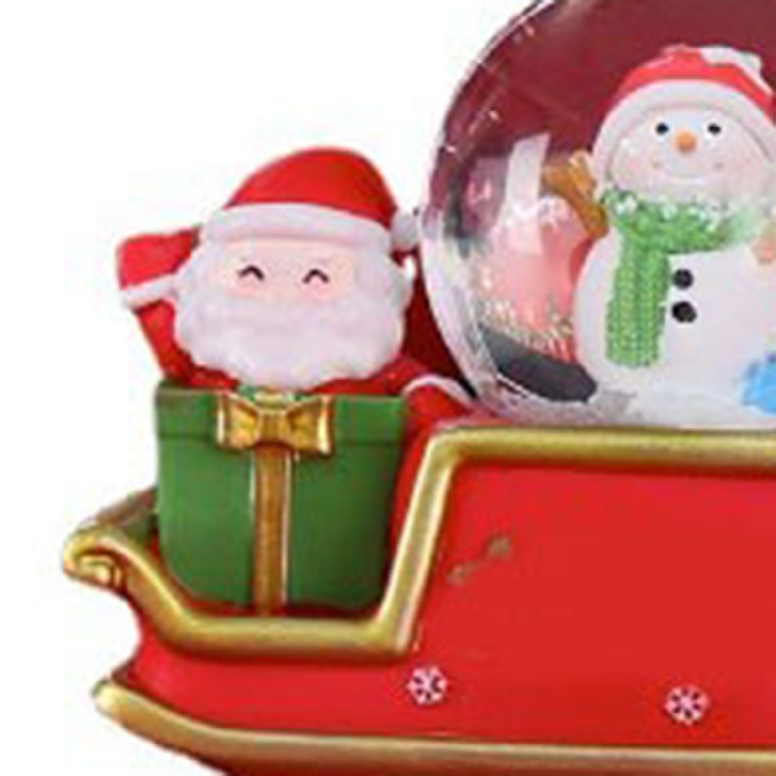 Santa Sleigh Ornament Crystal Globe Ball Light Resin Desktop Christmas view 7