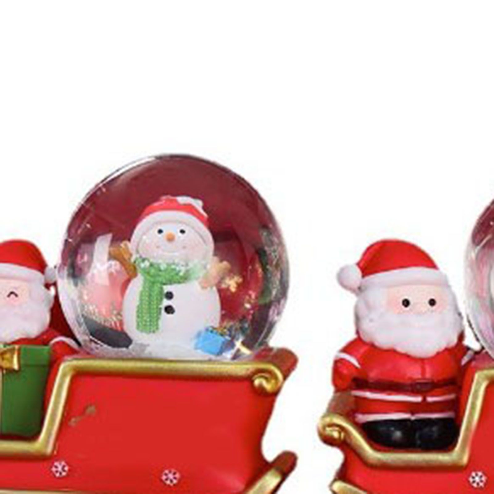 Santa Sleigh Ornament Crystal Globe Ball Light Resin Desktop Christmas view 8