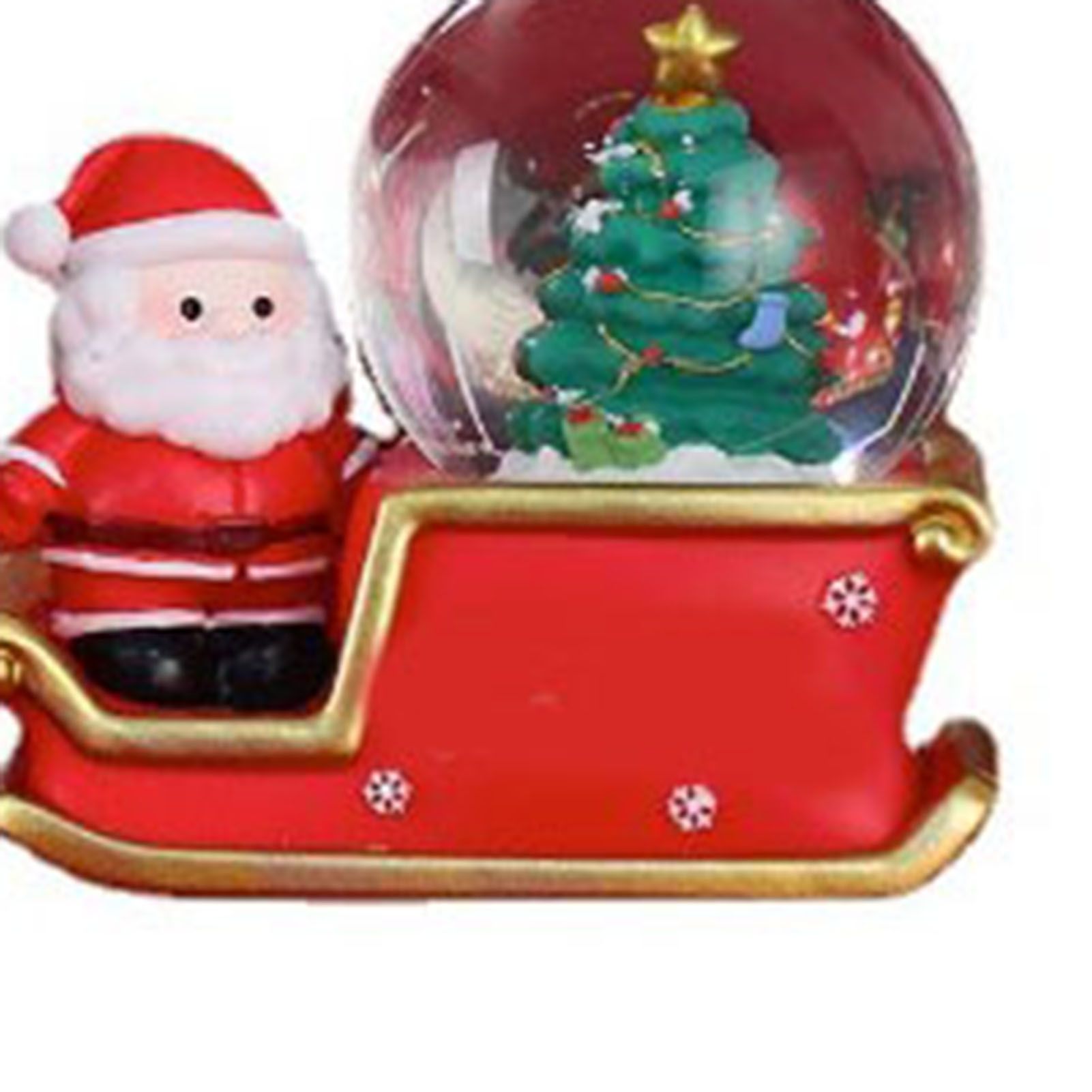 Santa Sleigh Ornament Crystal Globe Ball Light Resin Desktop Christmas view 9