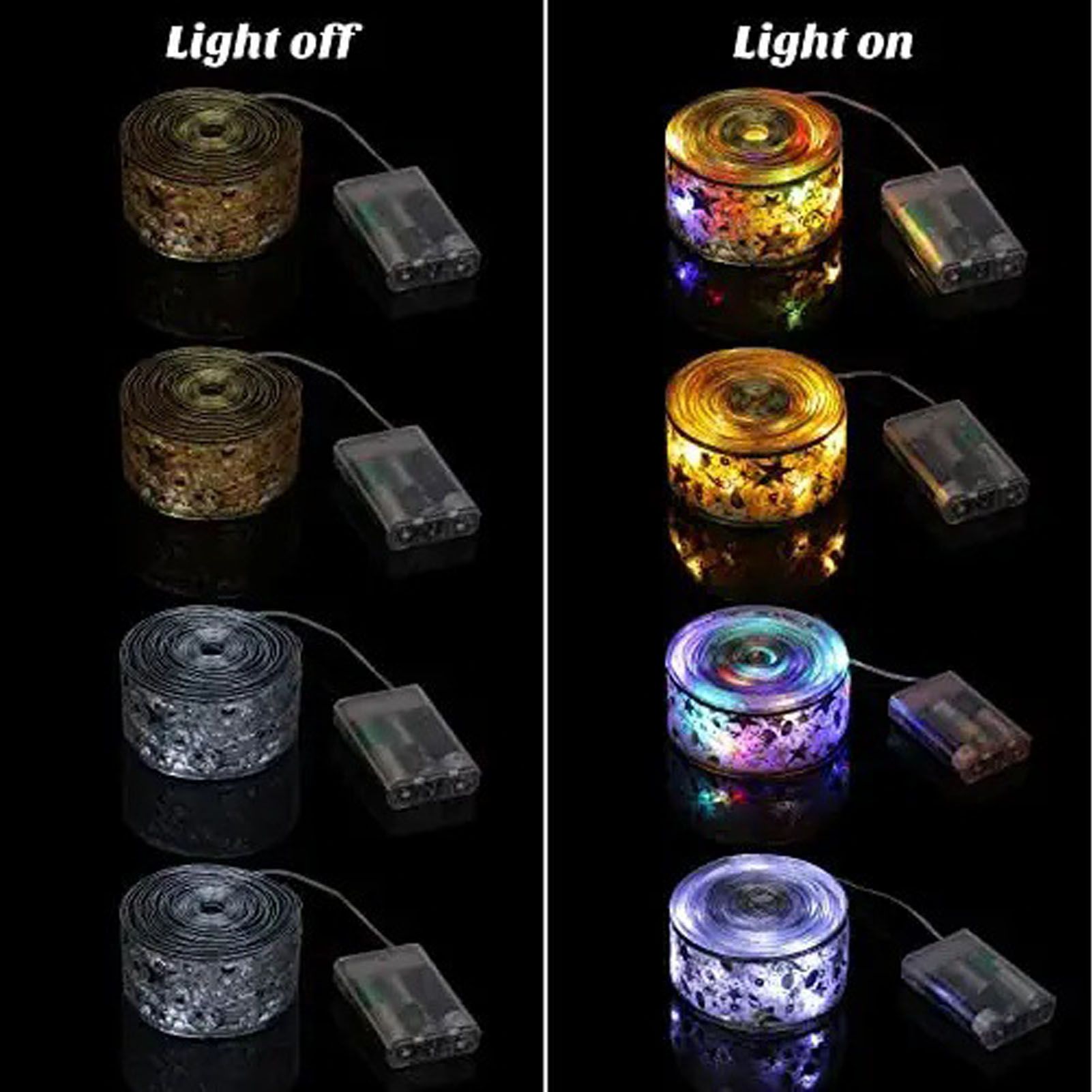 LED Christmas Ribbon Light 5cmx5m High Brightness Double Layer Gold Foiling view 3