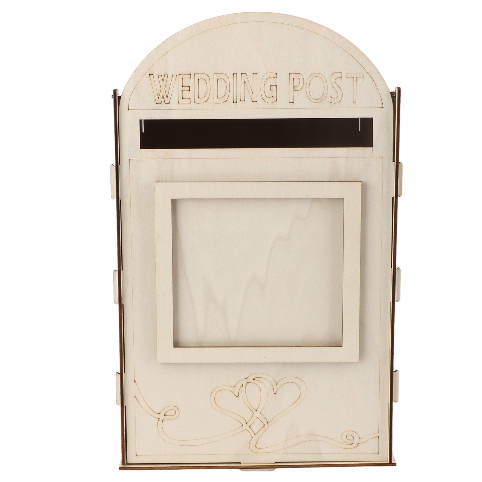 DIY Wooden Wedding Mailbox Post Box with Lock Key for Reception Wedding view 7