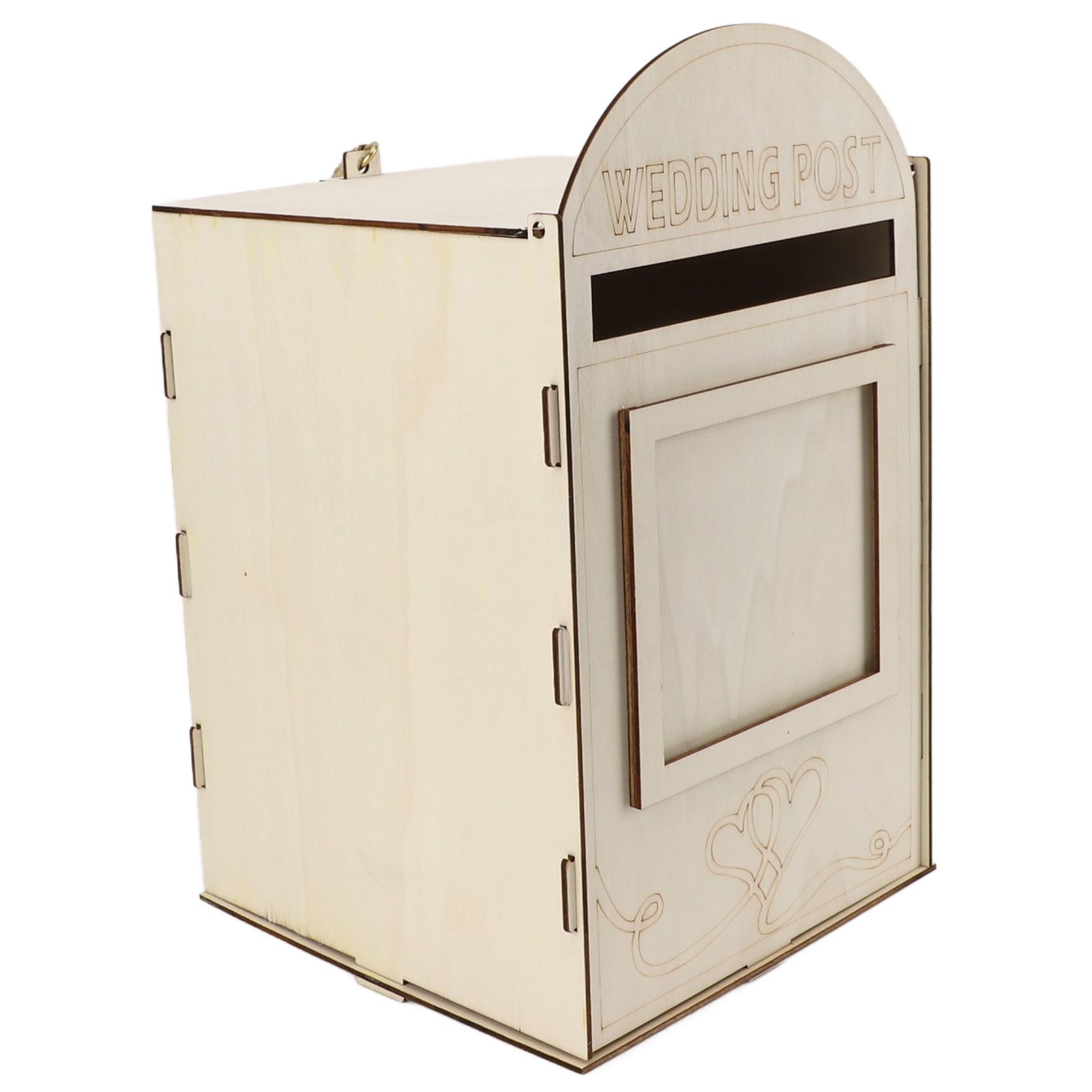 DIY Wooden Wedding Mailbox Post Box with Lock Key for Reception Wedding view 9