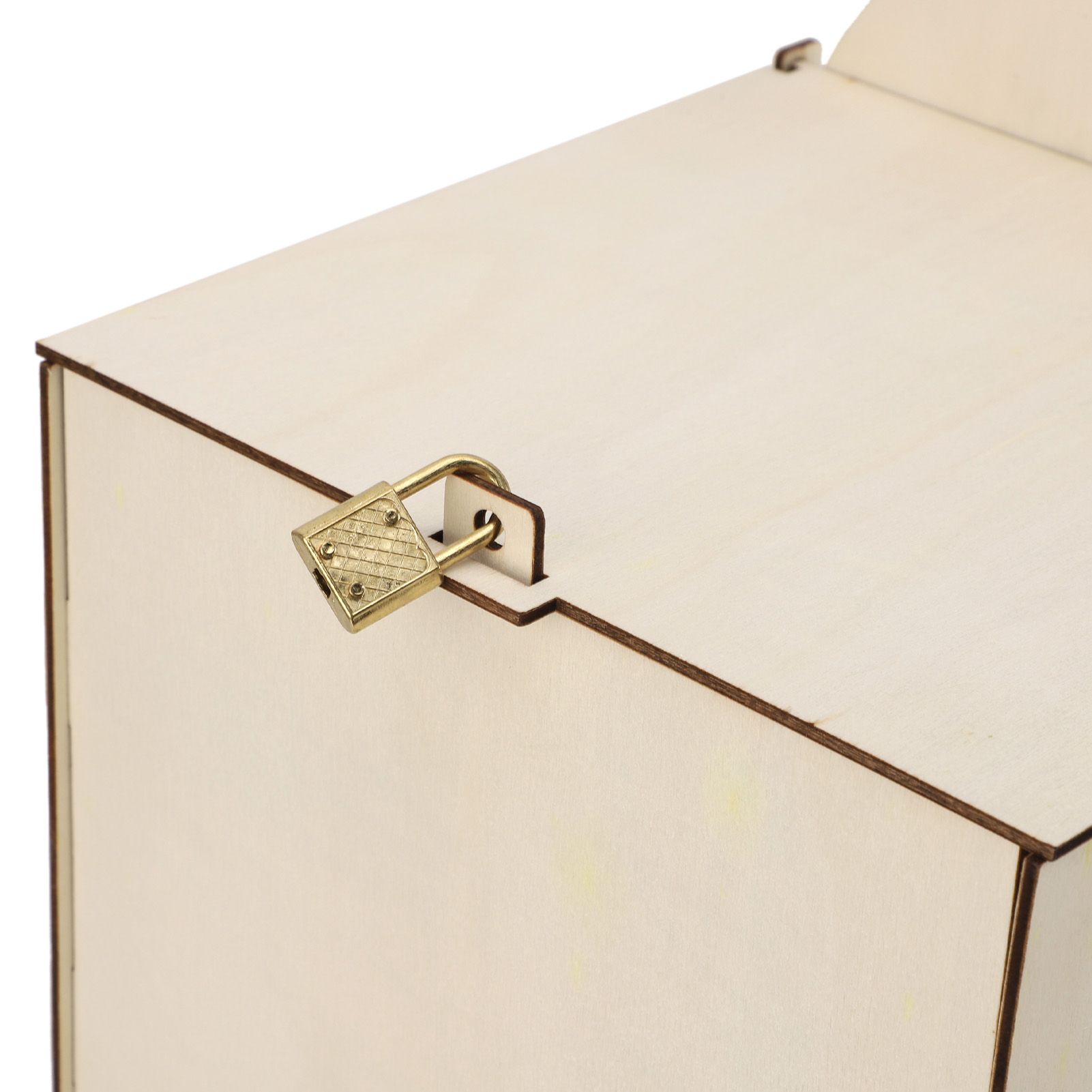 DIY Wooden Wedding Mailbox Post Box with Lock Key for Reception Wedding view 15
