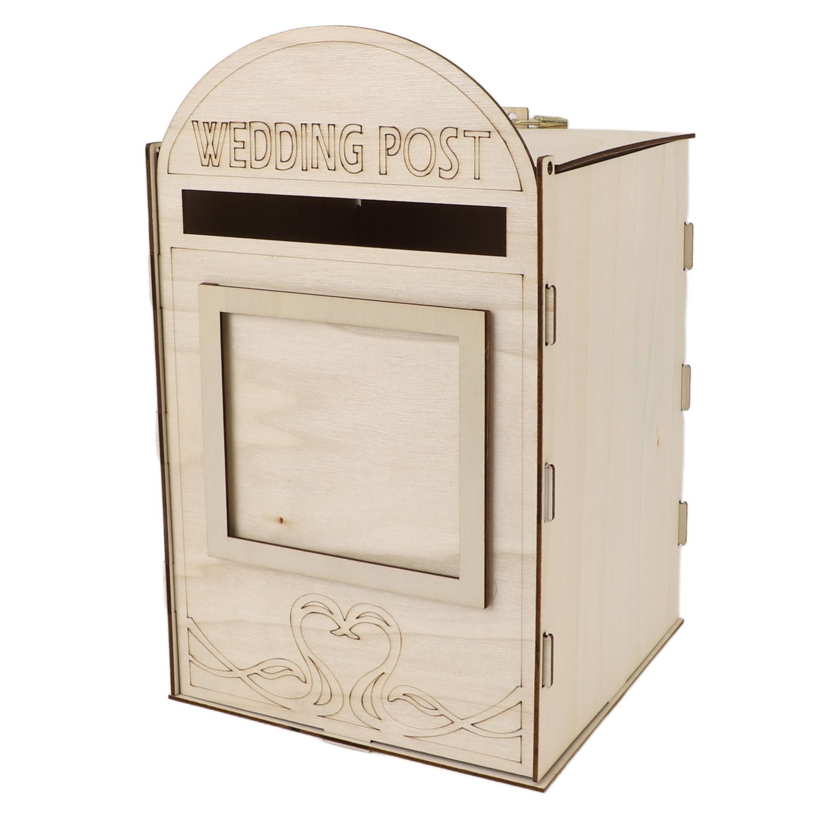 DIY Wooden Wedding Mailbox Post Box with Lock Key for Reception Wedding — image 1
