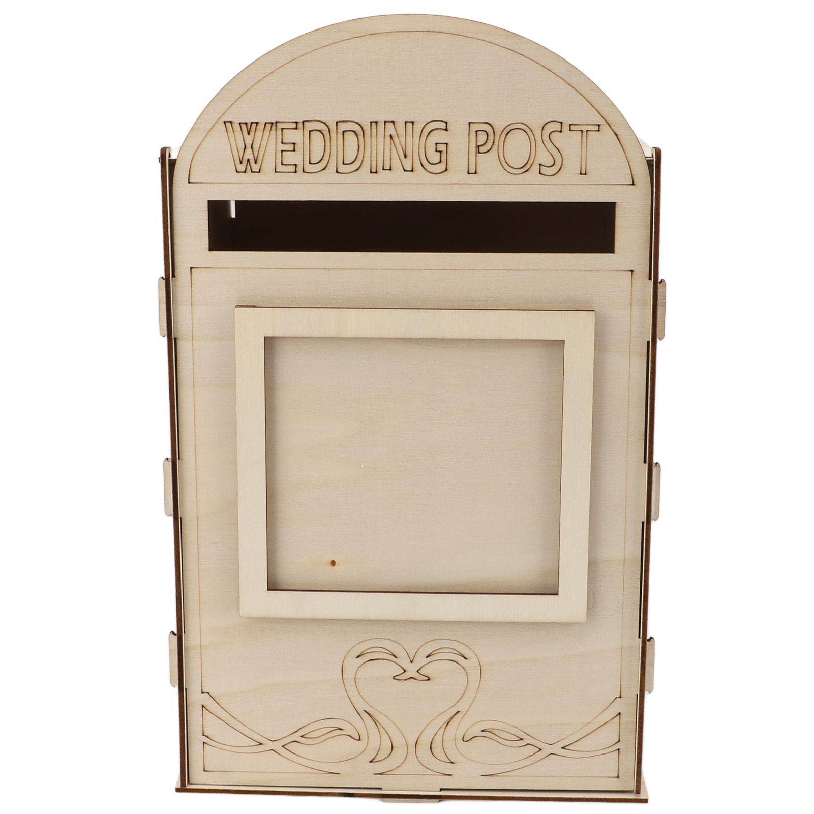 DIY Wooden Wedding Mailbox Post Box with Lock Key for Reception Wedding view 6