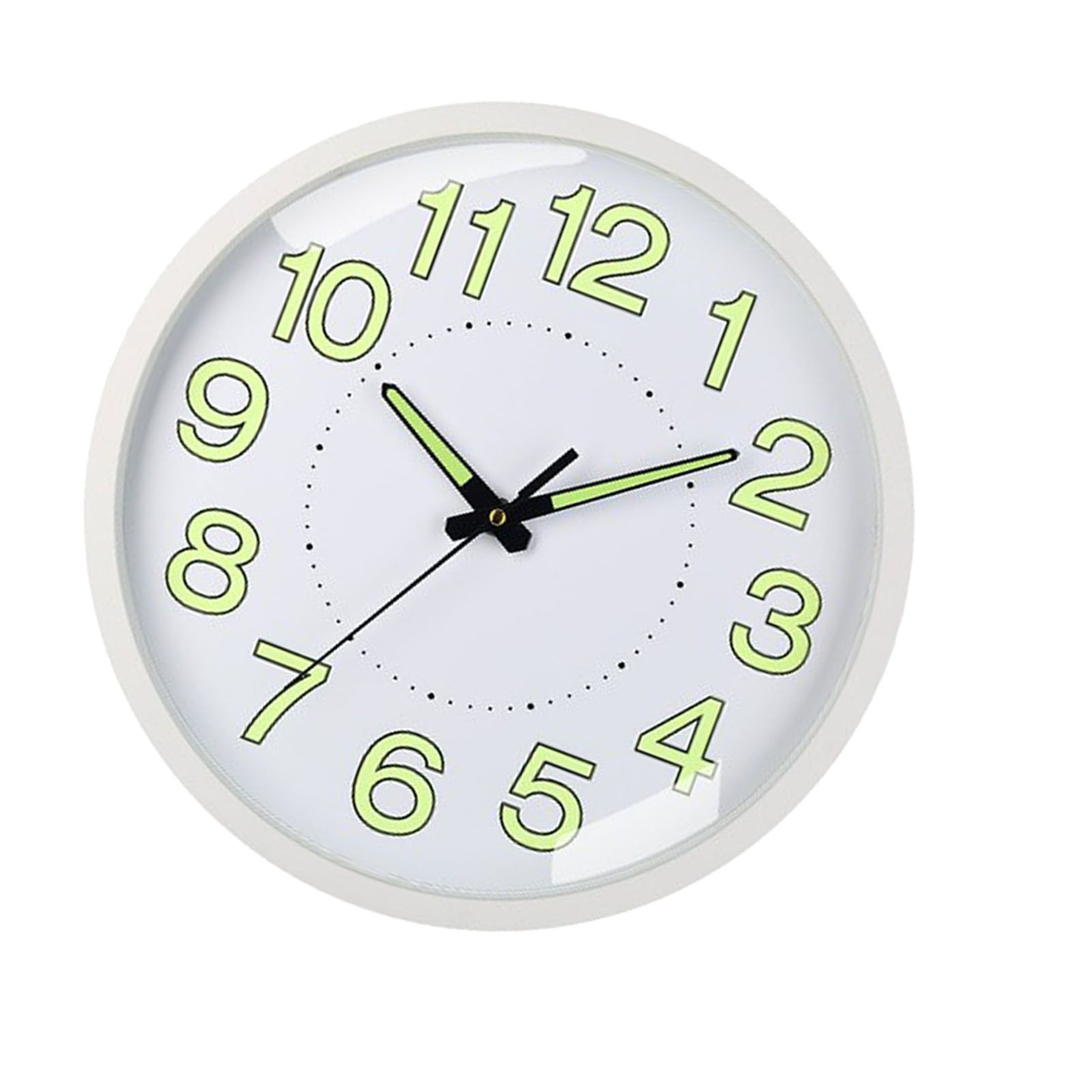 Silent Quartz Clock Plastic Wall Mounted Luminous Quiet for Living Room view 2