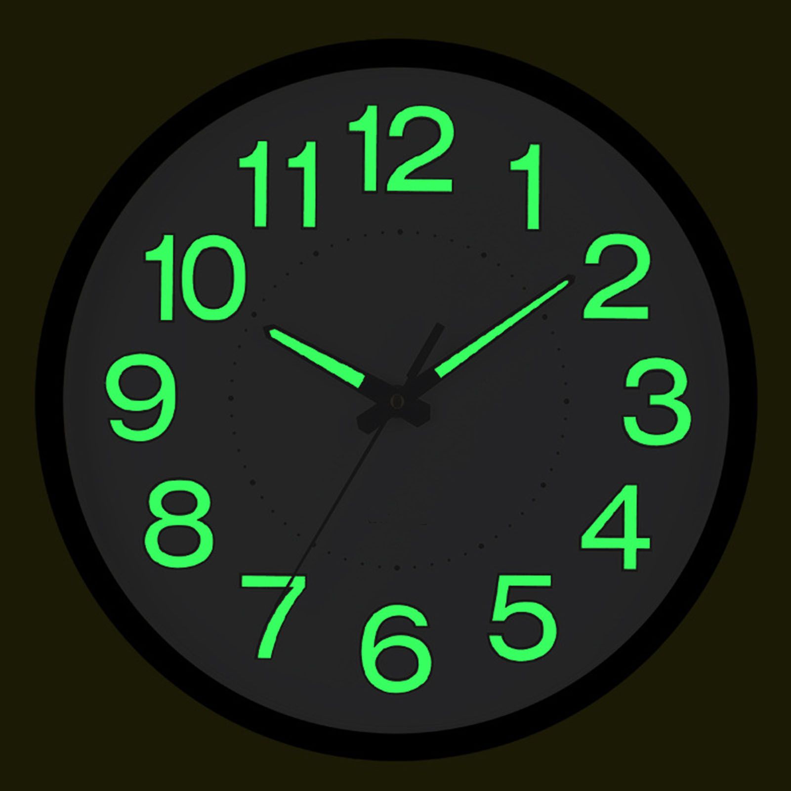 Silent Quartz Clock Plastic Wall Mounted Luminous Quiet for Living Room view 13