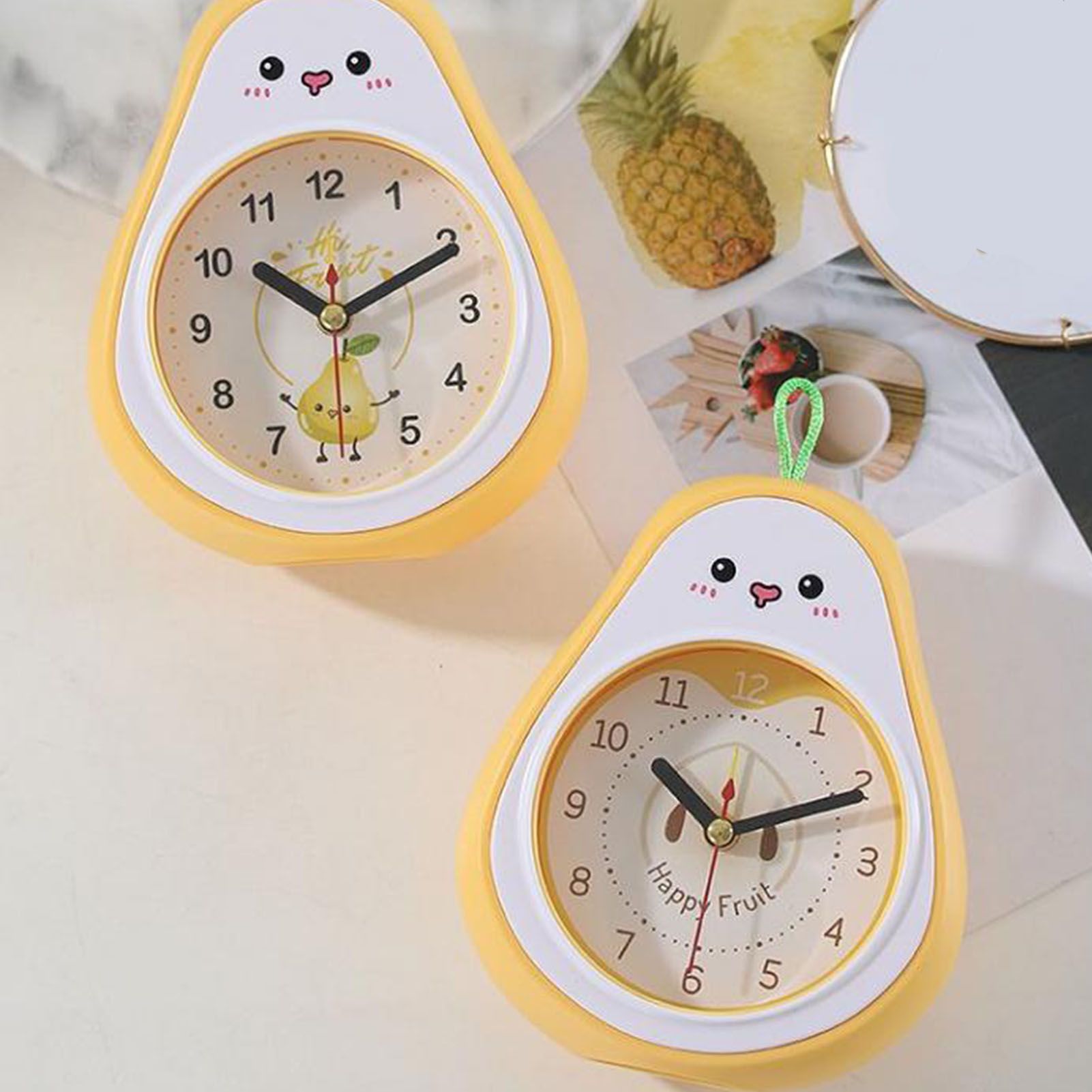 Cartoon Fruit Alarm Clock Kids Alarm Clock Decorative Ornaments Children Gift view 6