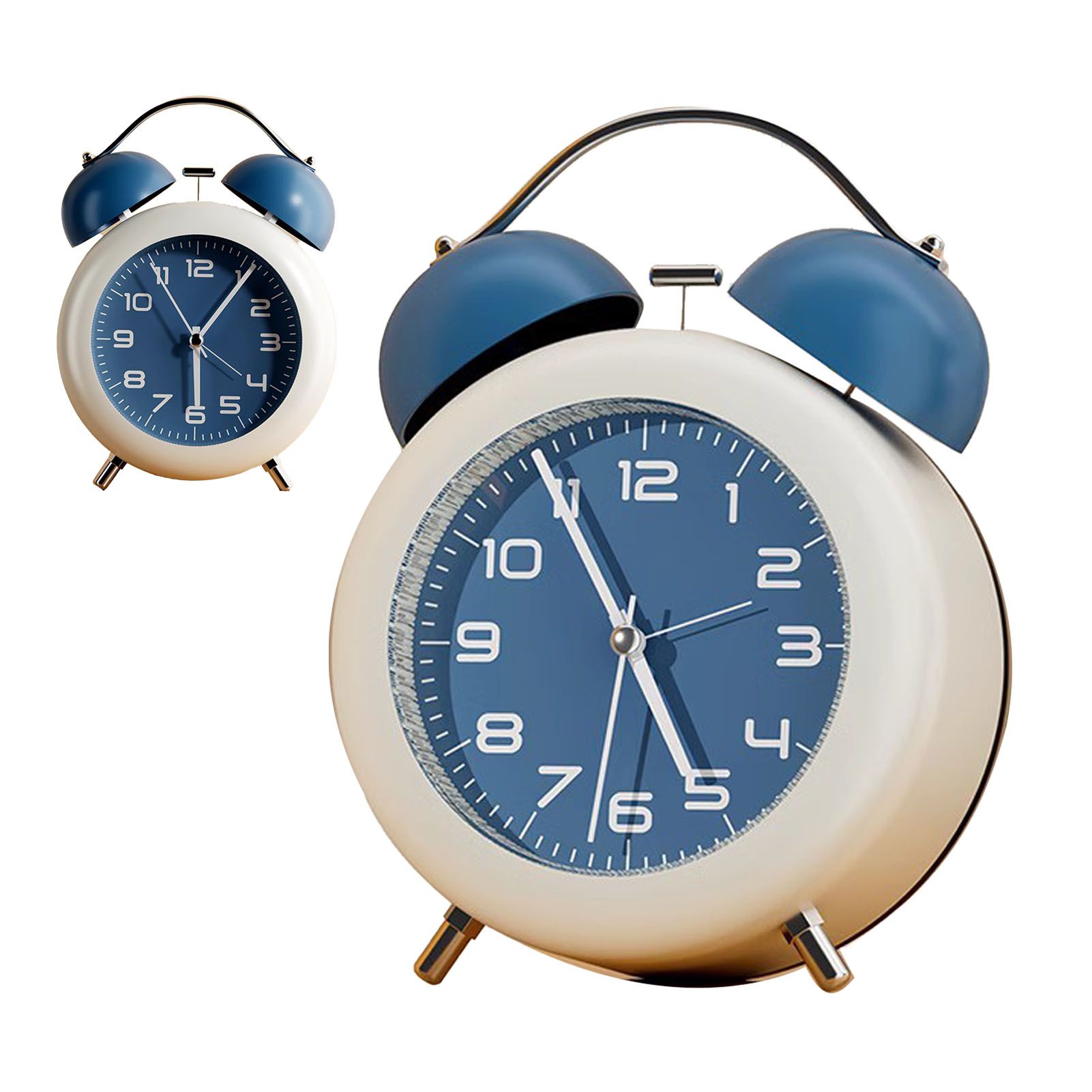 Twin Bell Alarm Clock for Kids ABS Battery Operated Cute Desktop Bedside Alarm view 4