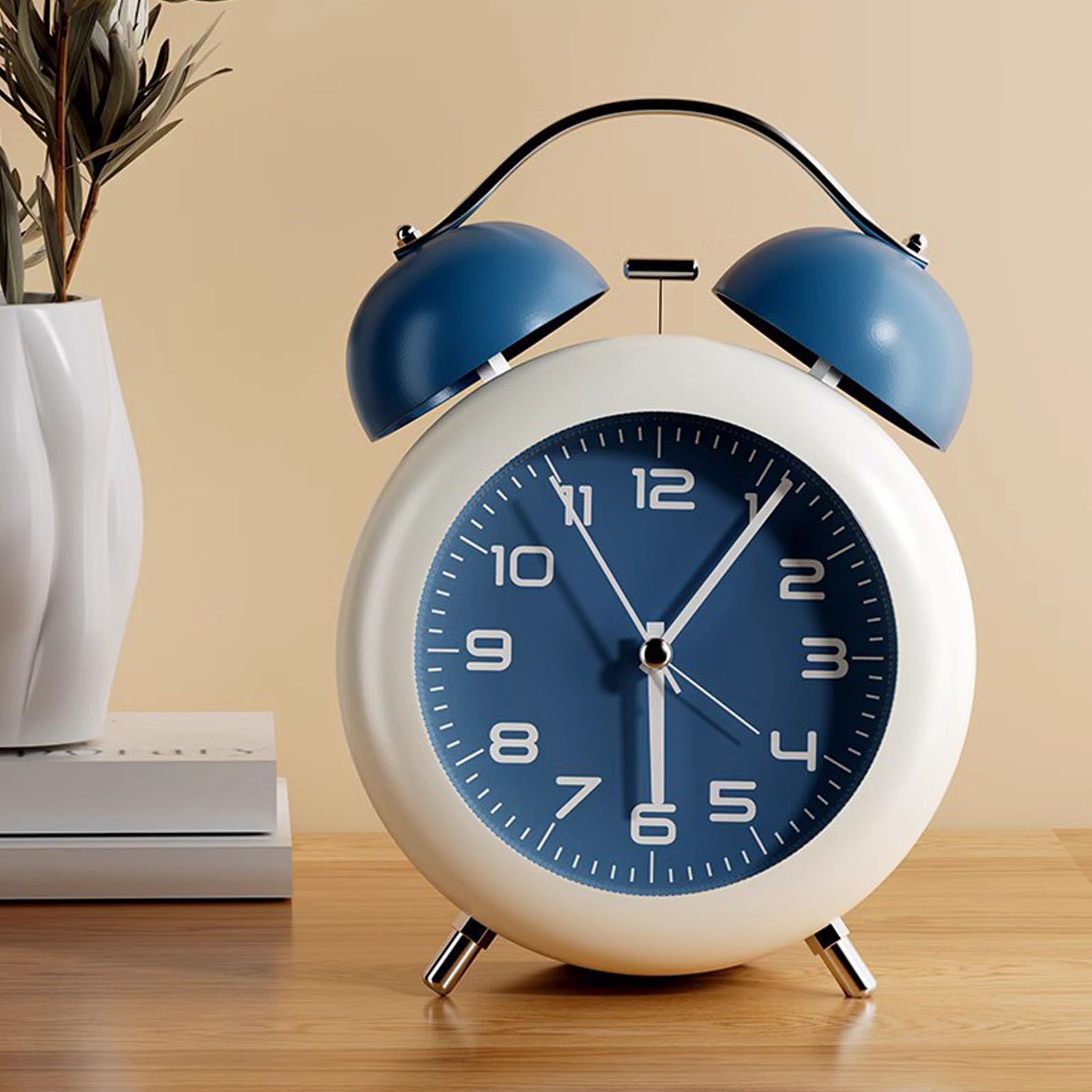 Twin Bell Alarm Clock for Kids ABS Battery Operated Cute Desktop Bedside Alarm view 6