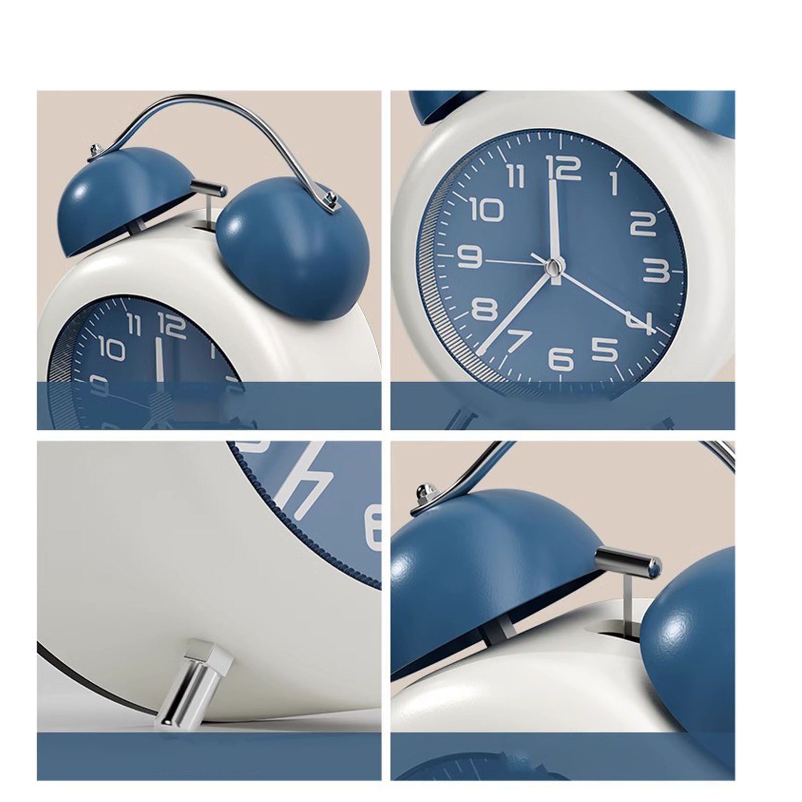 Twin Bell Alarm Clock for Kids ABS Battery Operated Cute Desktop Bedside Alarm view 10