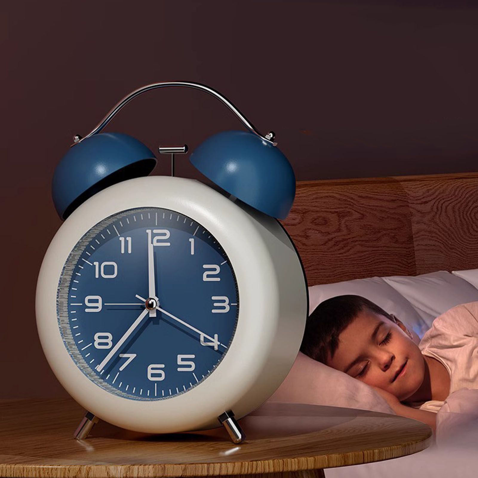 Twin Bell Alarm Clock for Kids ABS Battery Operated Cute Desktop Bedside Alarm view 15