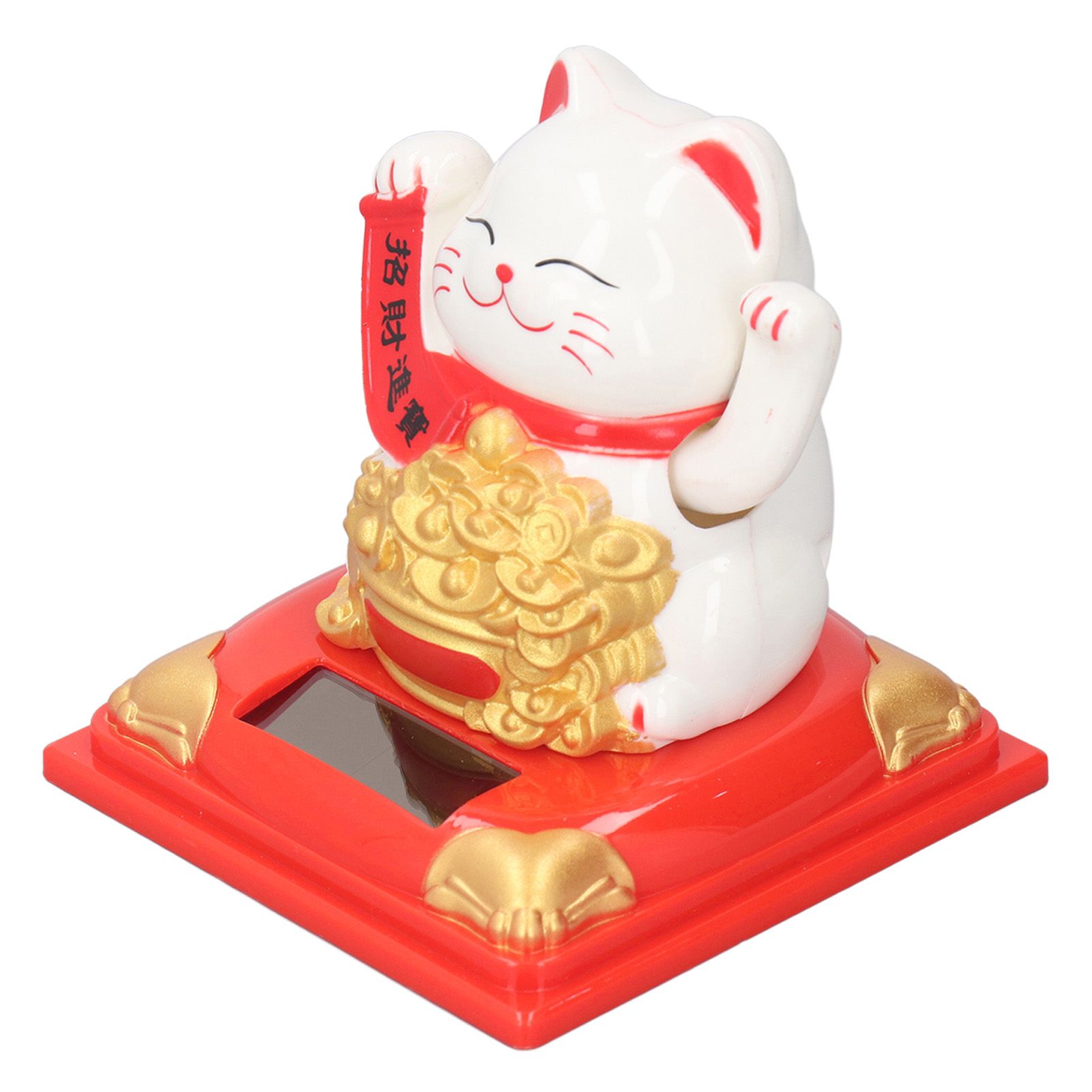 Lucky Cat Decoration Solar Power Arm Waving Fortune Cat Decorative Wealth view 2